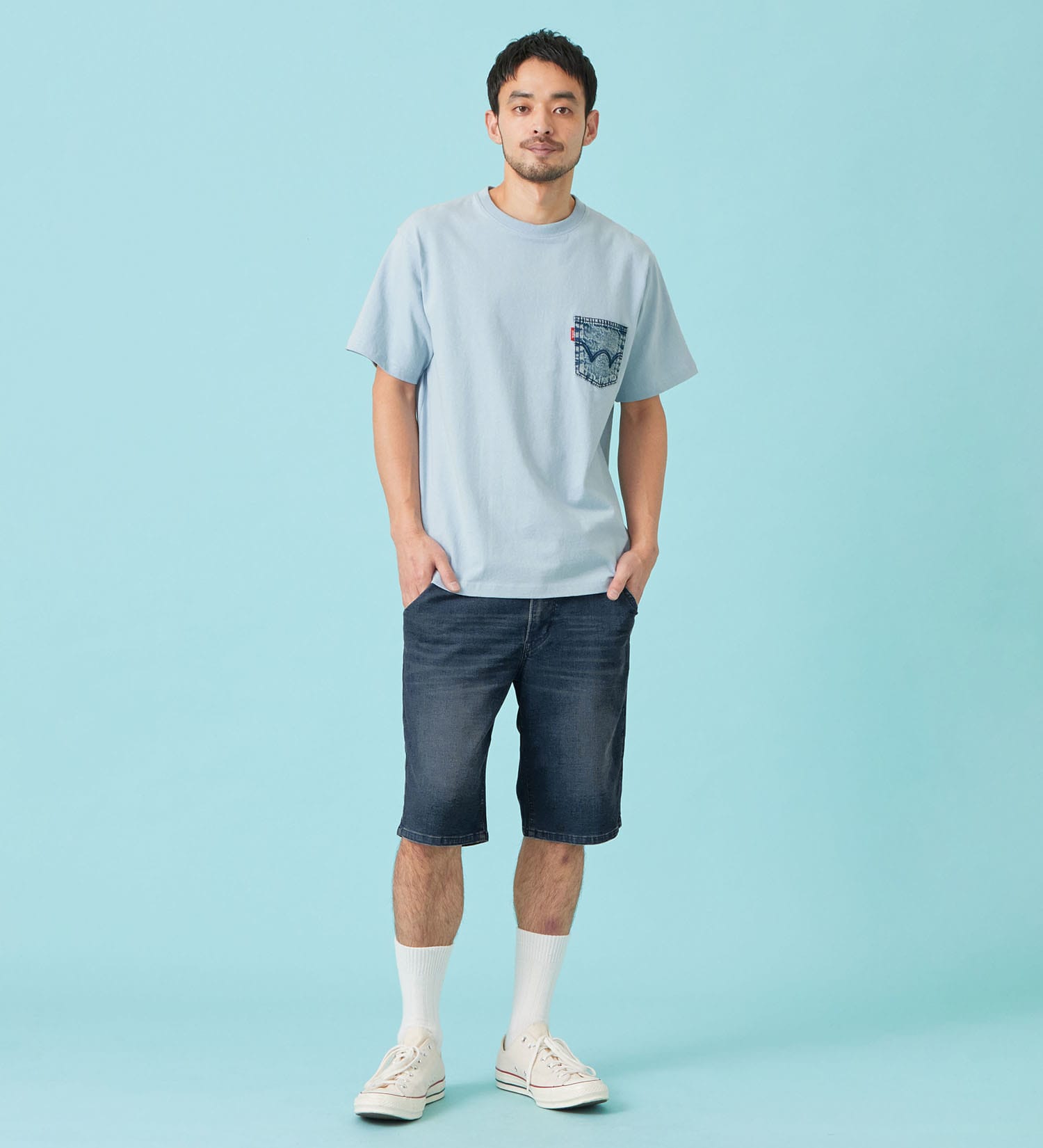 EDWIN(エドウイン)のデニムポケット Tシャツ 半袖|トップス/Tシャツ/カットソー/メンズ|ブルー