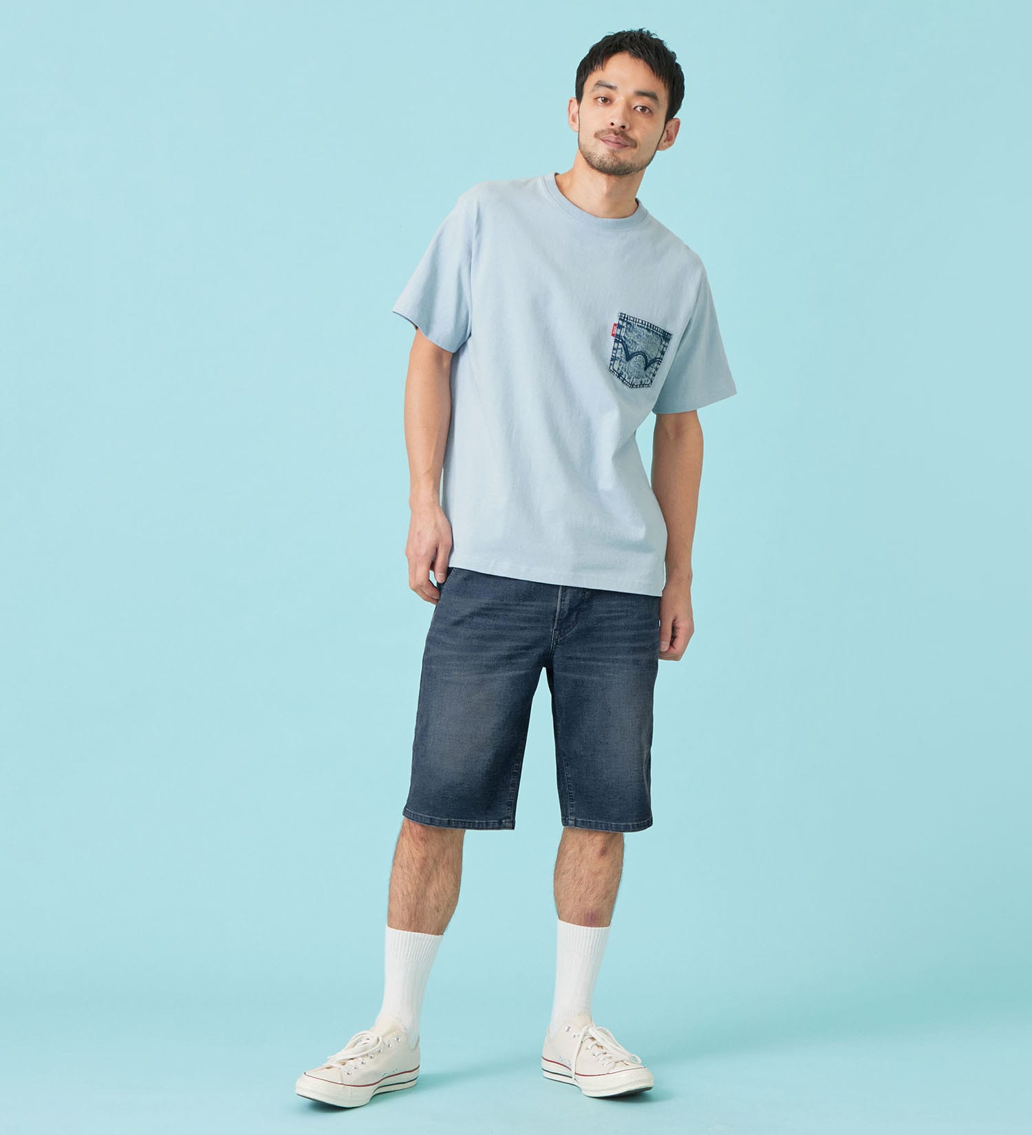 EDWIN(エドウイン)のデニムポケット Tシャツ 半袖|トップス/Tシャツ/カットソー/メンズ|ブルー