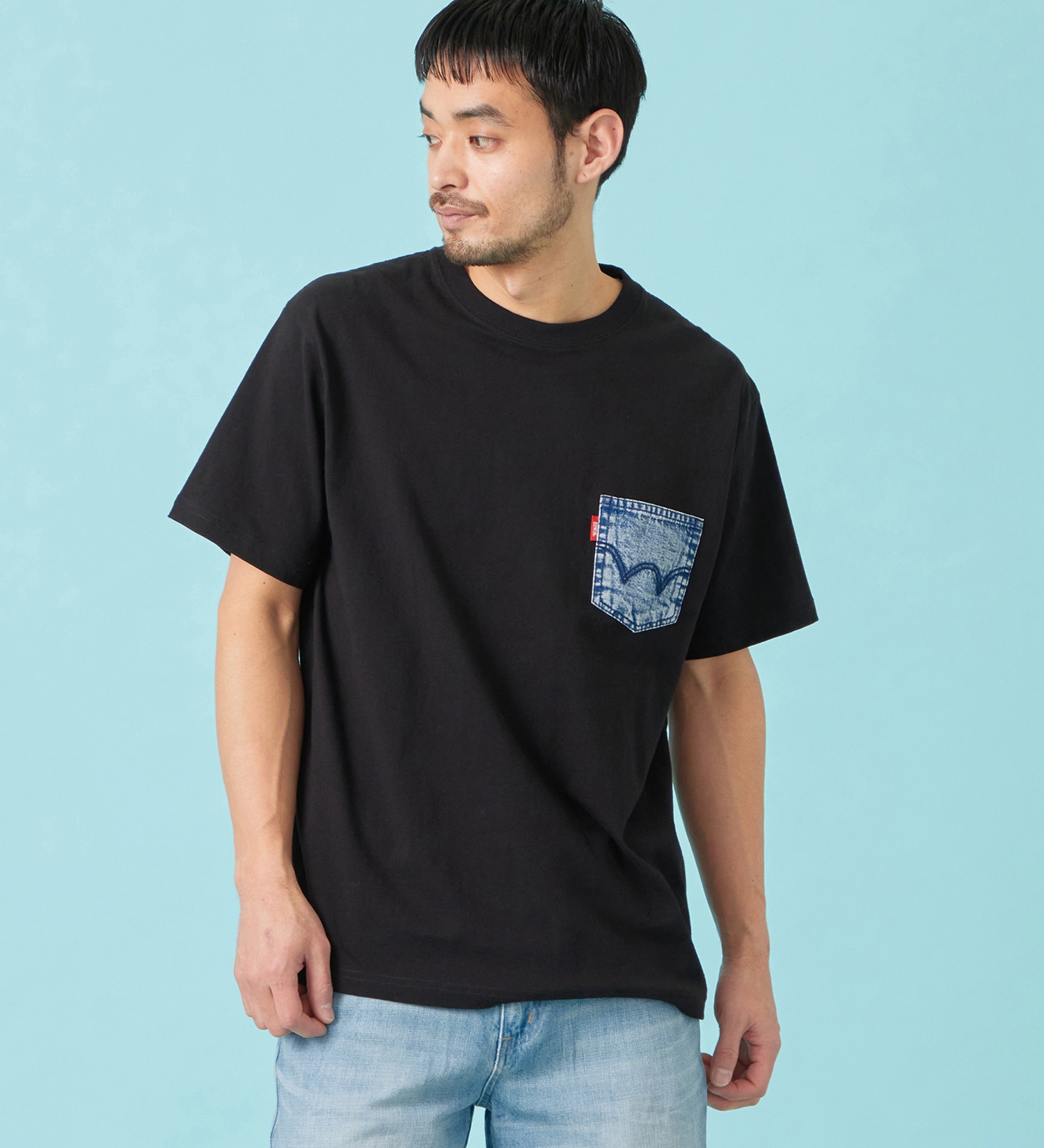 EDWIN(エドウイン)のデニムポケット Tシャツ 半袖|トップス/Tシャツ/カットソー/メンズ|ブラック