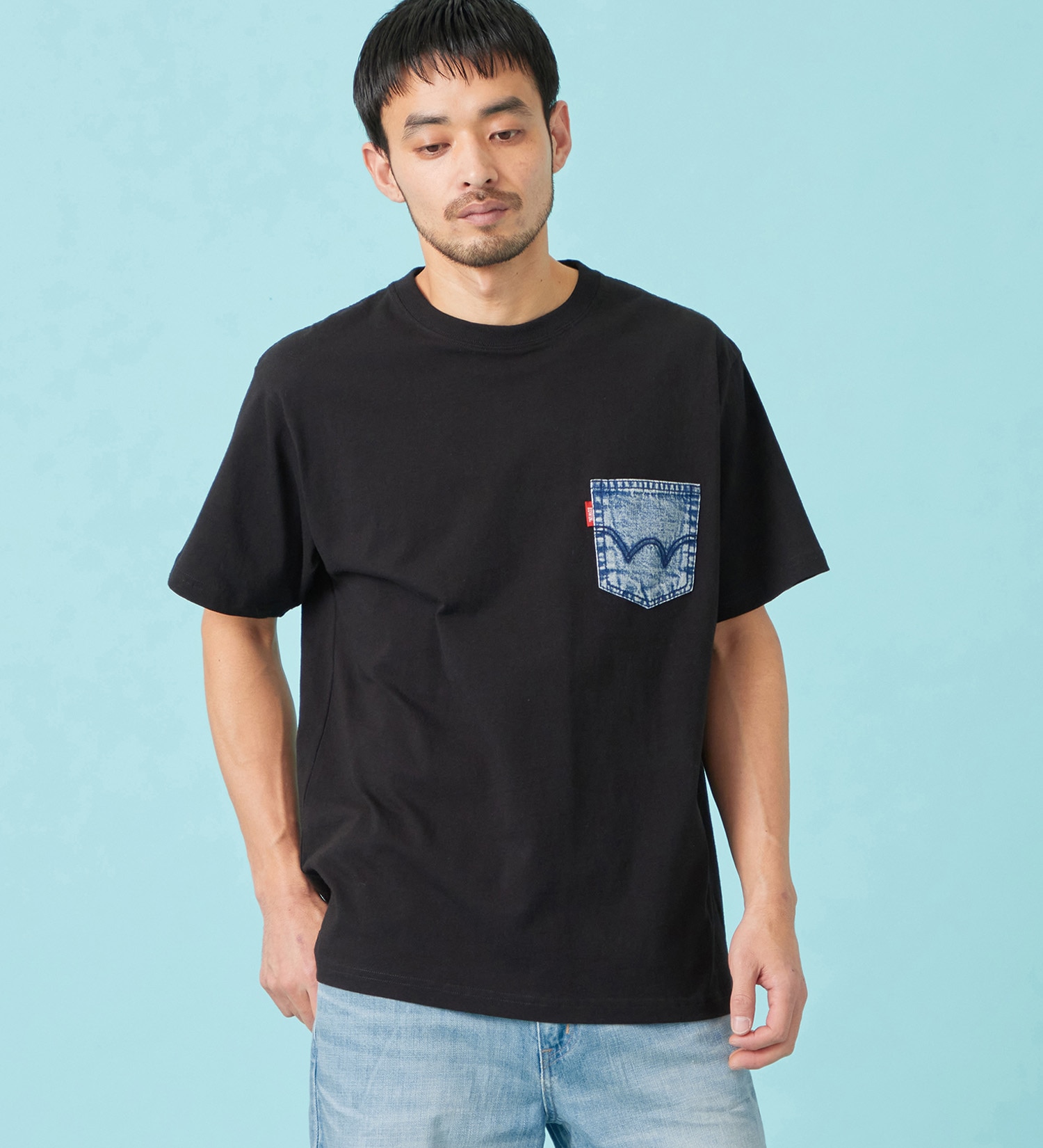 EDWIN(エドウイン)のデニムポケット Tシャツ 半袖|トップス/Tシャツ/カットソー/メンズ|ブラック