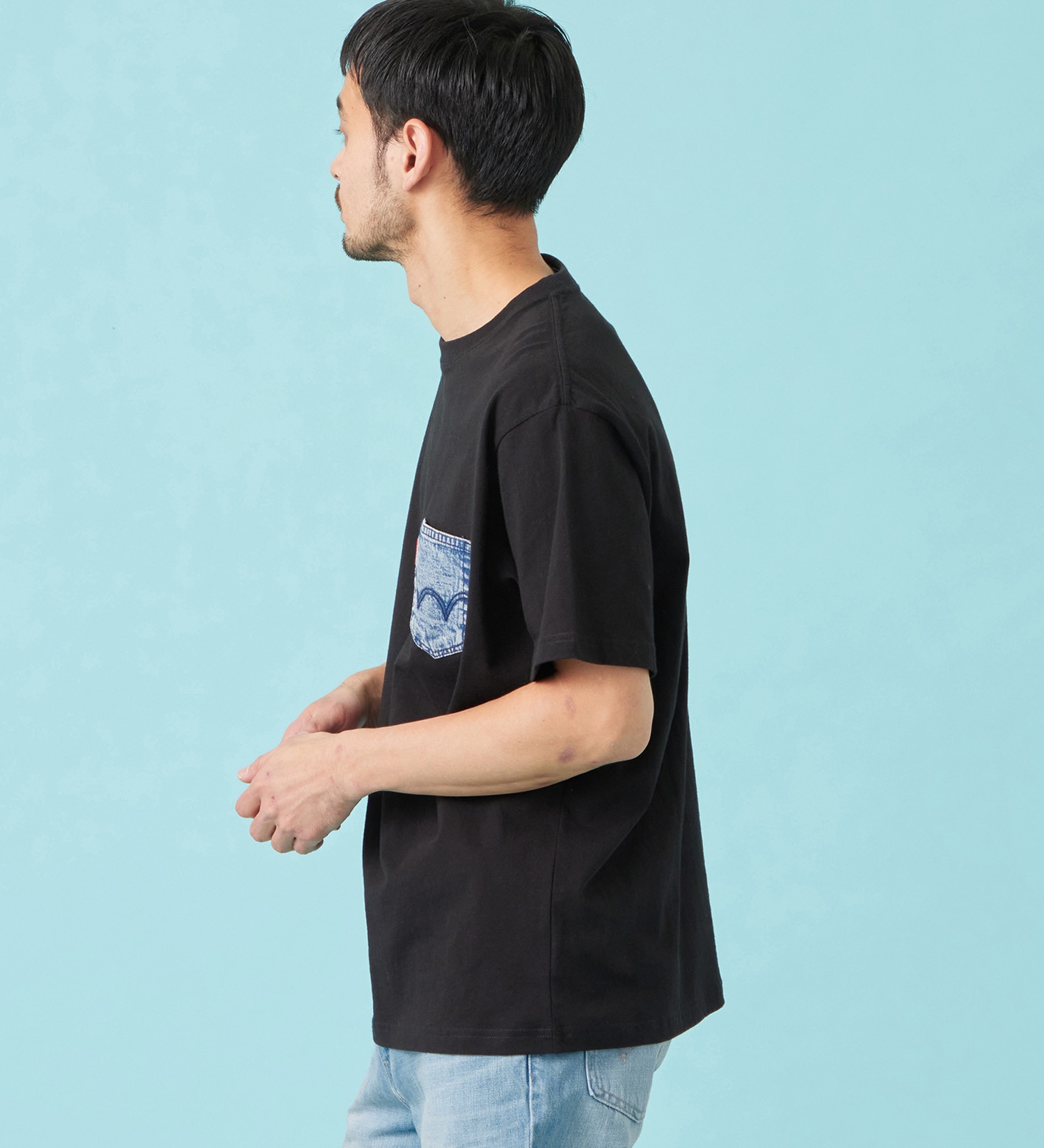 EDWIN(エドウイン)のデニムポケット Tシャツ 半袖|トップス/Tシャツ/カットソー/メンズ|ブラック