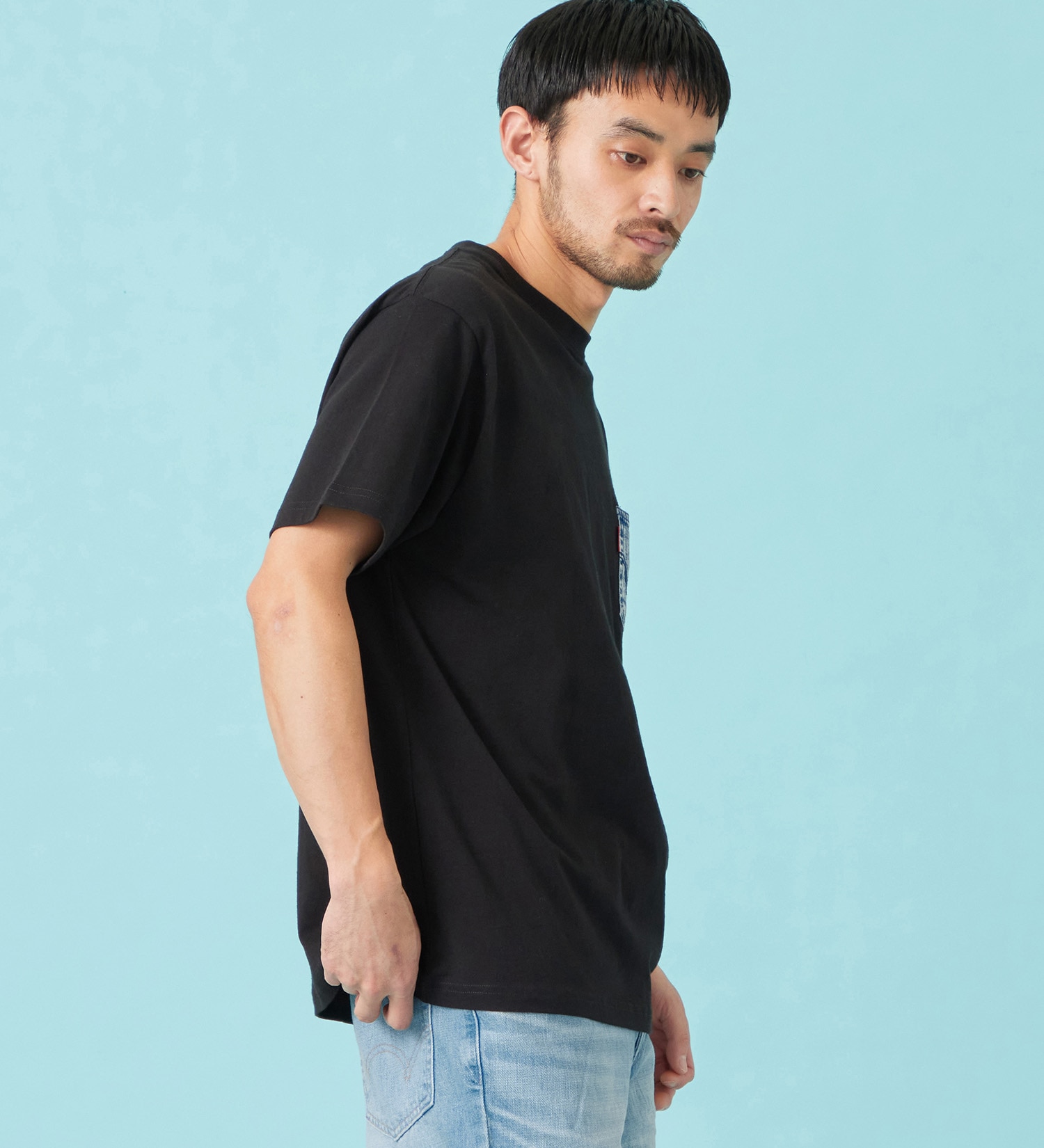 EDWIN(エドウイン)のデニムポケット Tシャツ 半袖|トップス/Tシャツ/カットソー/メンズ|ブラック