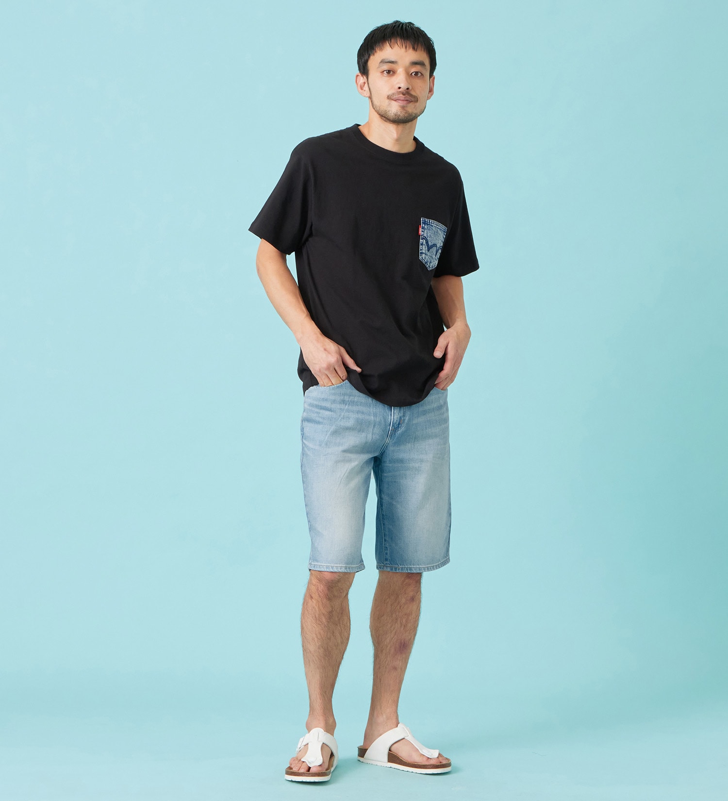 EDWIN(エドウイン)のデニムポケット Tシャツ 半袖|トップス/Tシャツ/カットソー/メンズ|ブラック