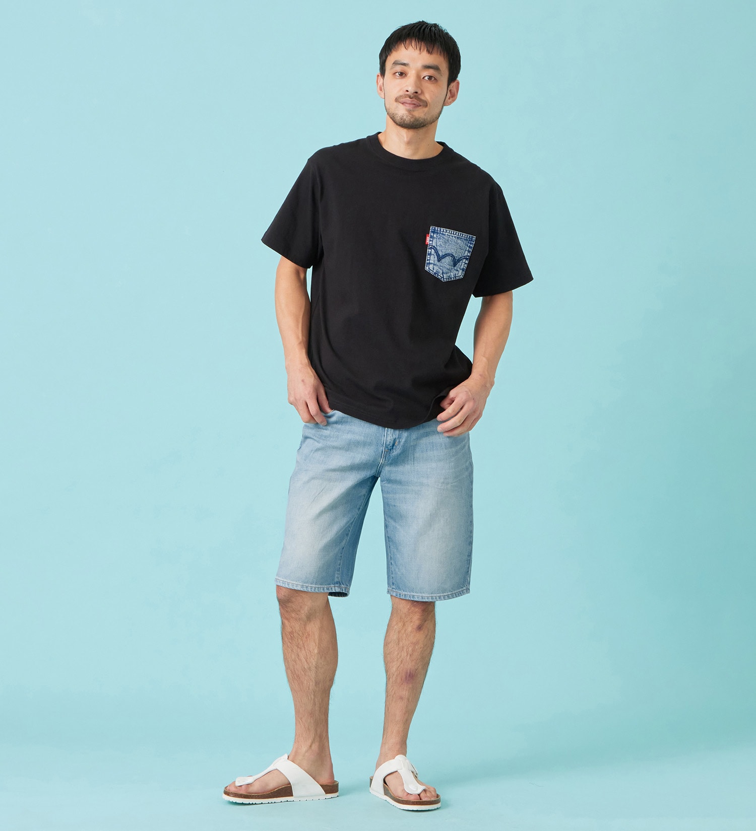 EDWIN(エドウイン)のデニムポケット Tシャツ 半袖|トップス/Tシャツ/カットソー/メンズ|ブラック