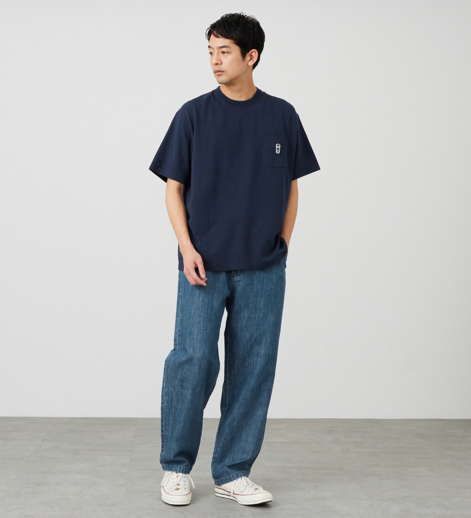 EDWIN(エドウイン)のパッチポケット Tシャツ 半袖|トップス/Tシャツ/カットソー/メンズ|ネイビー