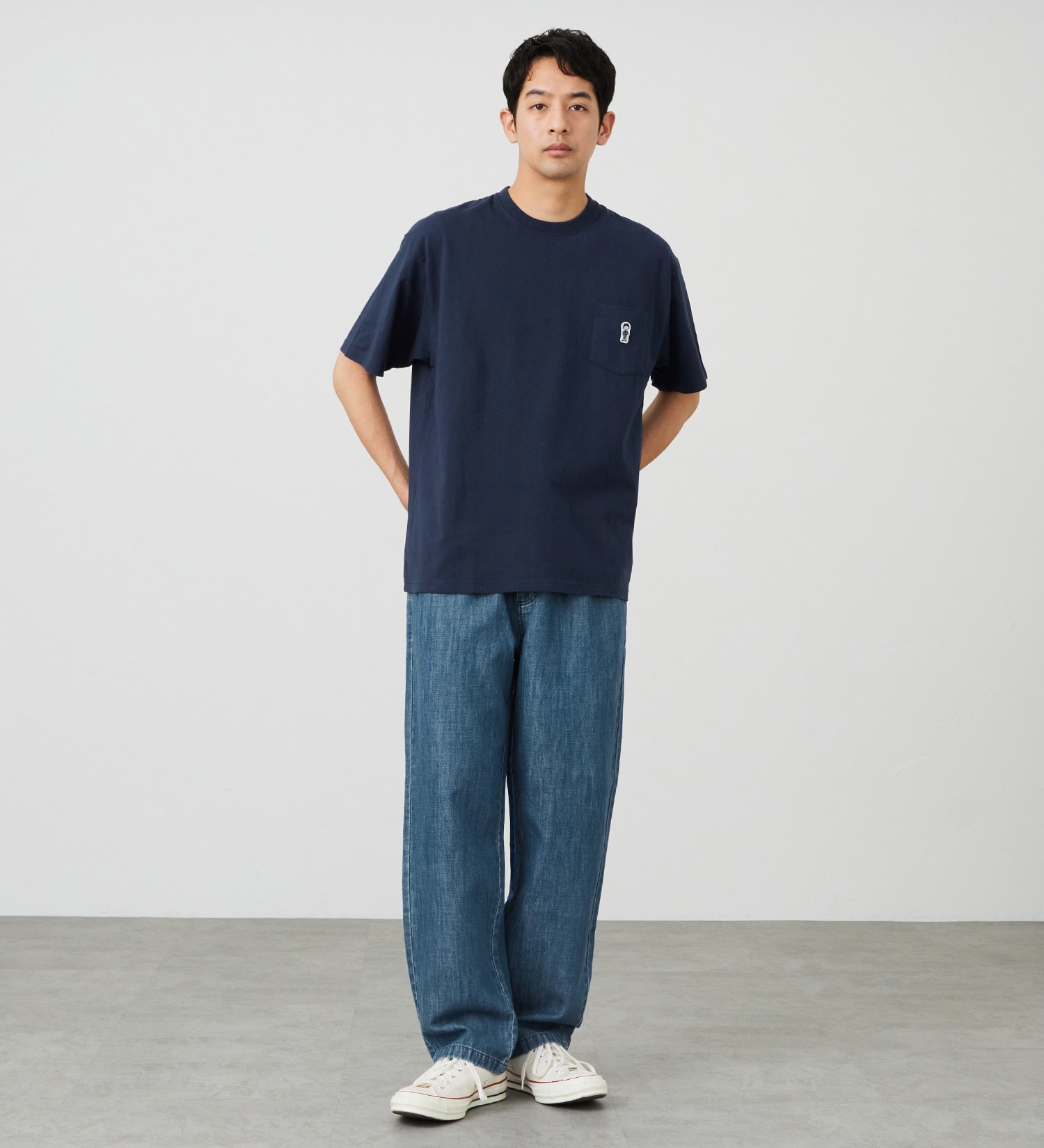 EDWIN(エドウイン)のパッチポケット Tシャツ 半袖|トップス/Tシャツ/カットソー/メンズ|ネイビー