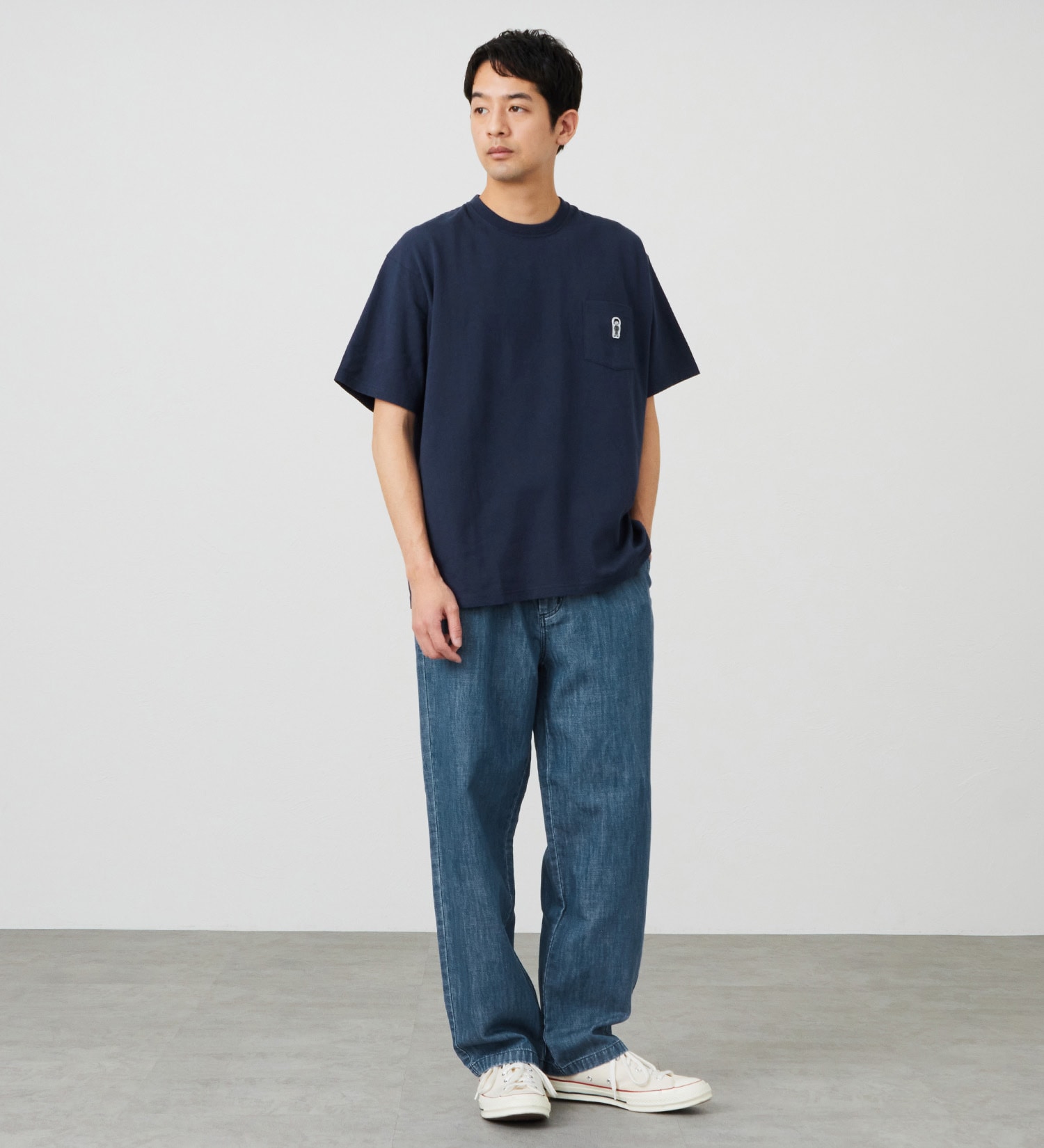 EDWIN(エドウイン)のパッチポケット Tシャツ 半袖|トップス/Tシャツ/カットソー/メンズ|ネイビー