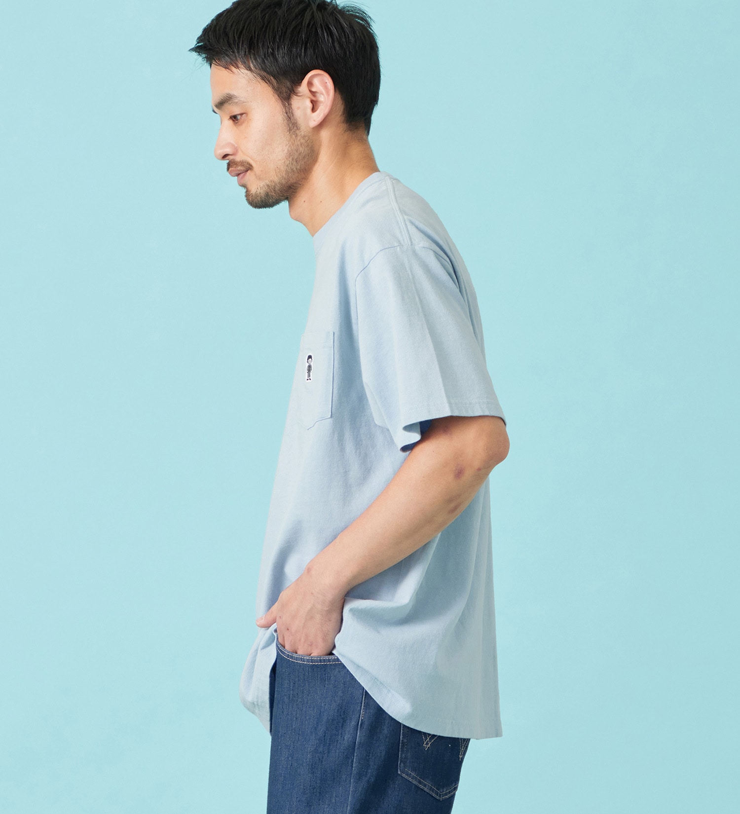 EDWIN(エドウイン)のパッチポケット Tシャツ 半袖|トップス/Tシャツ/カットソー/メンズ|ブルー