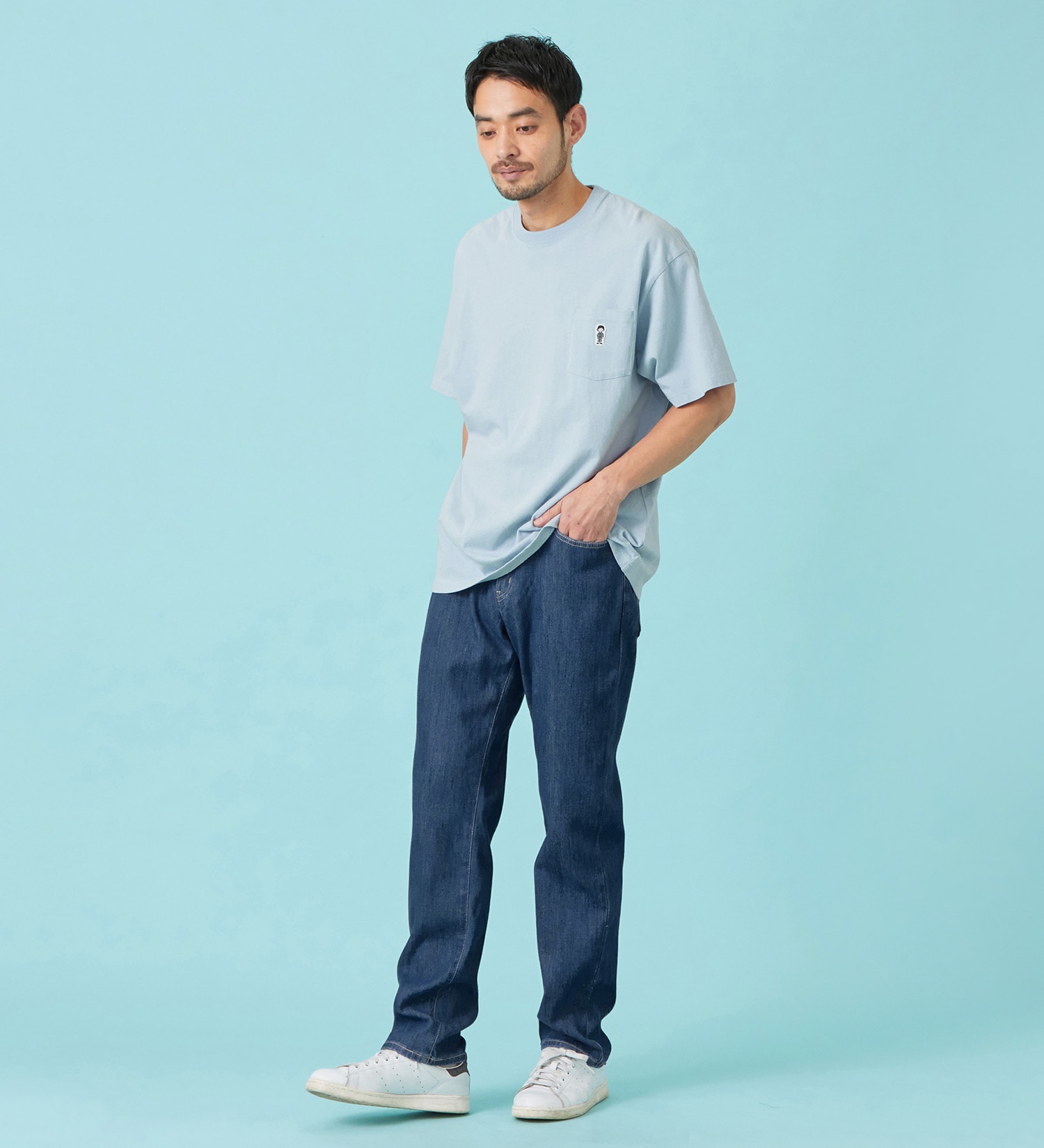 EDWIN(エドウイン)のパッチポケット Tシャツ 半袖|トップス/Tシャツ/カットソー/メンズ|ブルー