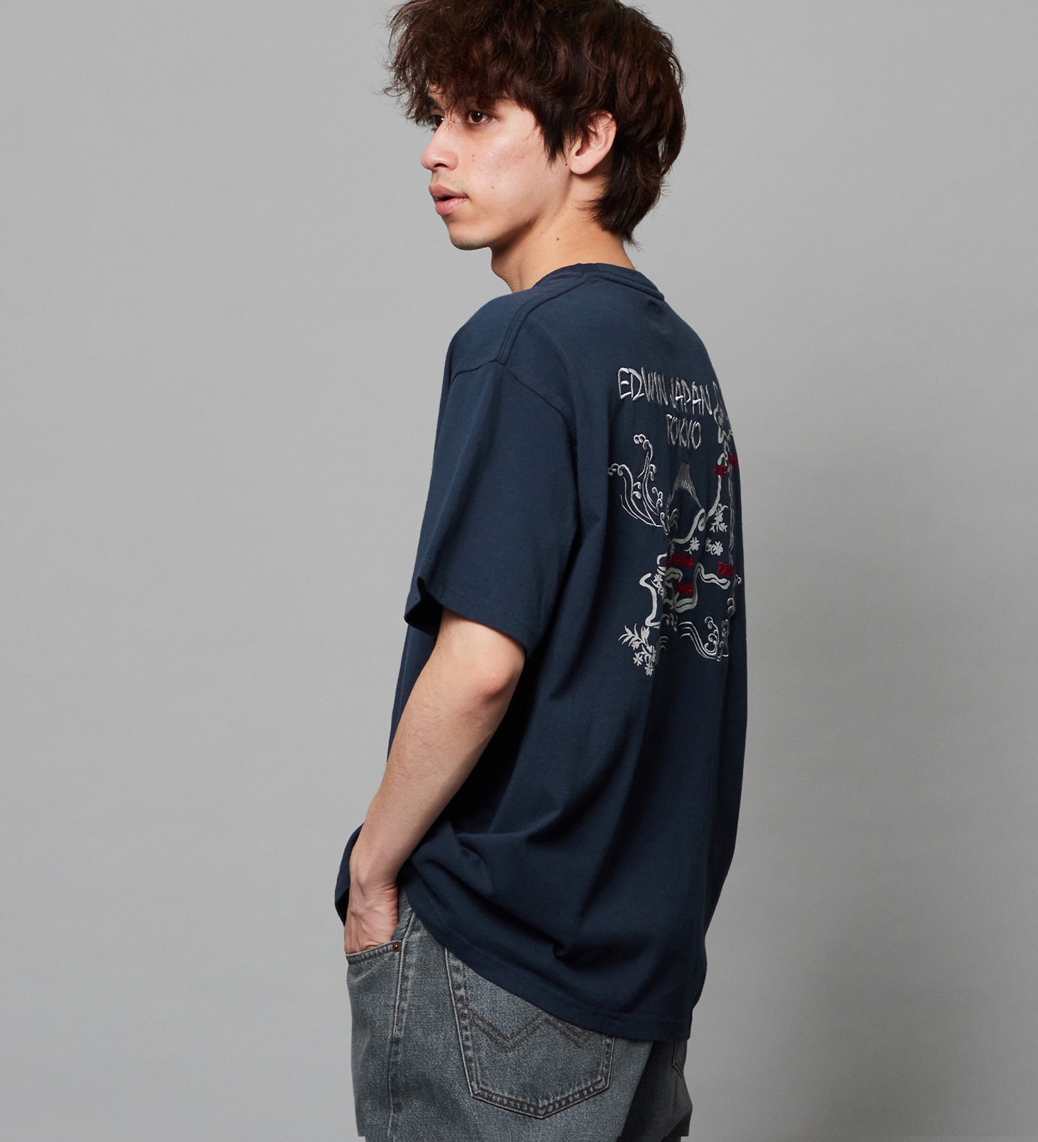 EDWIN(エドウイン)のスーベニア プリントTシャツ 半袖|トップス/Tシャツ/カットソー/メンズ|ネイビー