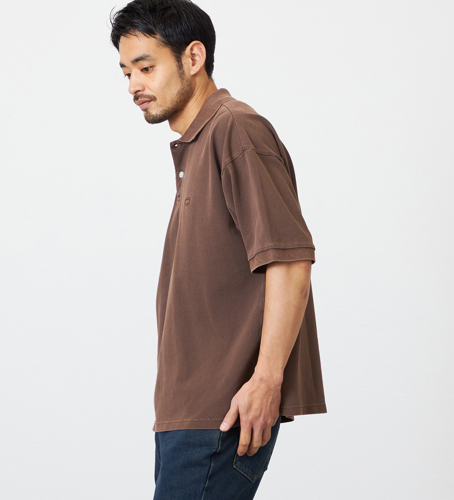 EDWIN(エドウイン)のポロシャツ ユーズド加工 半袖|トップス/ポロシャツ/メンズ|ブラウン