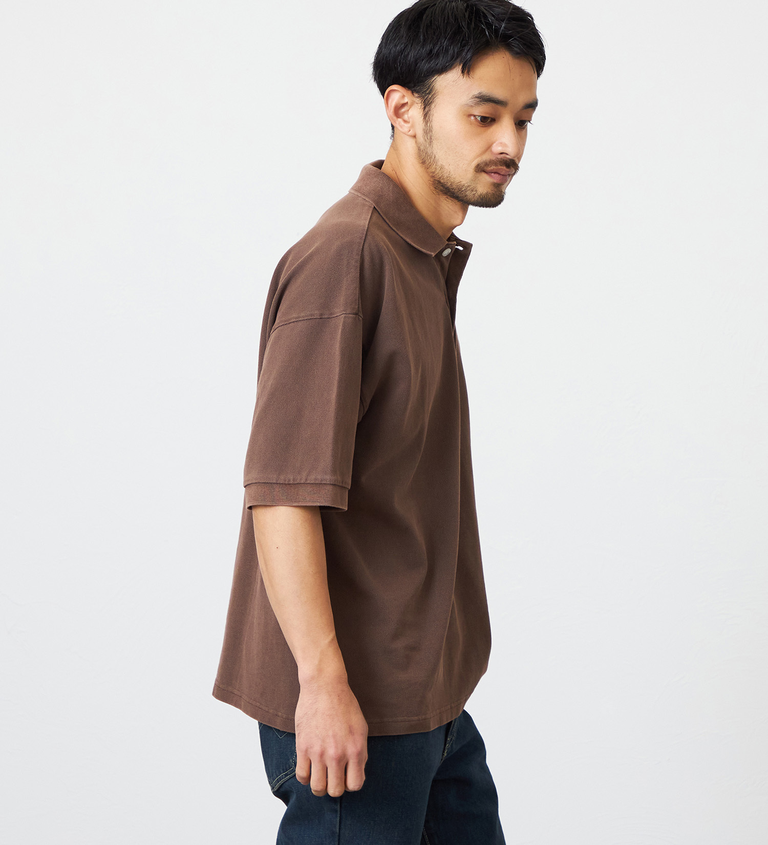 EDWIN(エドウイン)のポロシャツ ユーズド加工 半袖|トップス/ポロシャツ/メンズ|ブラウン