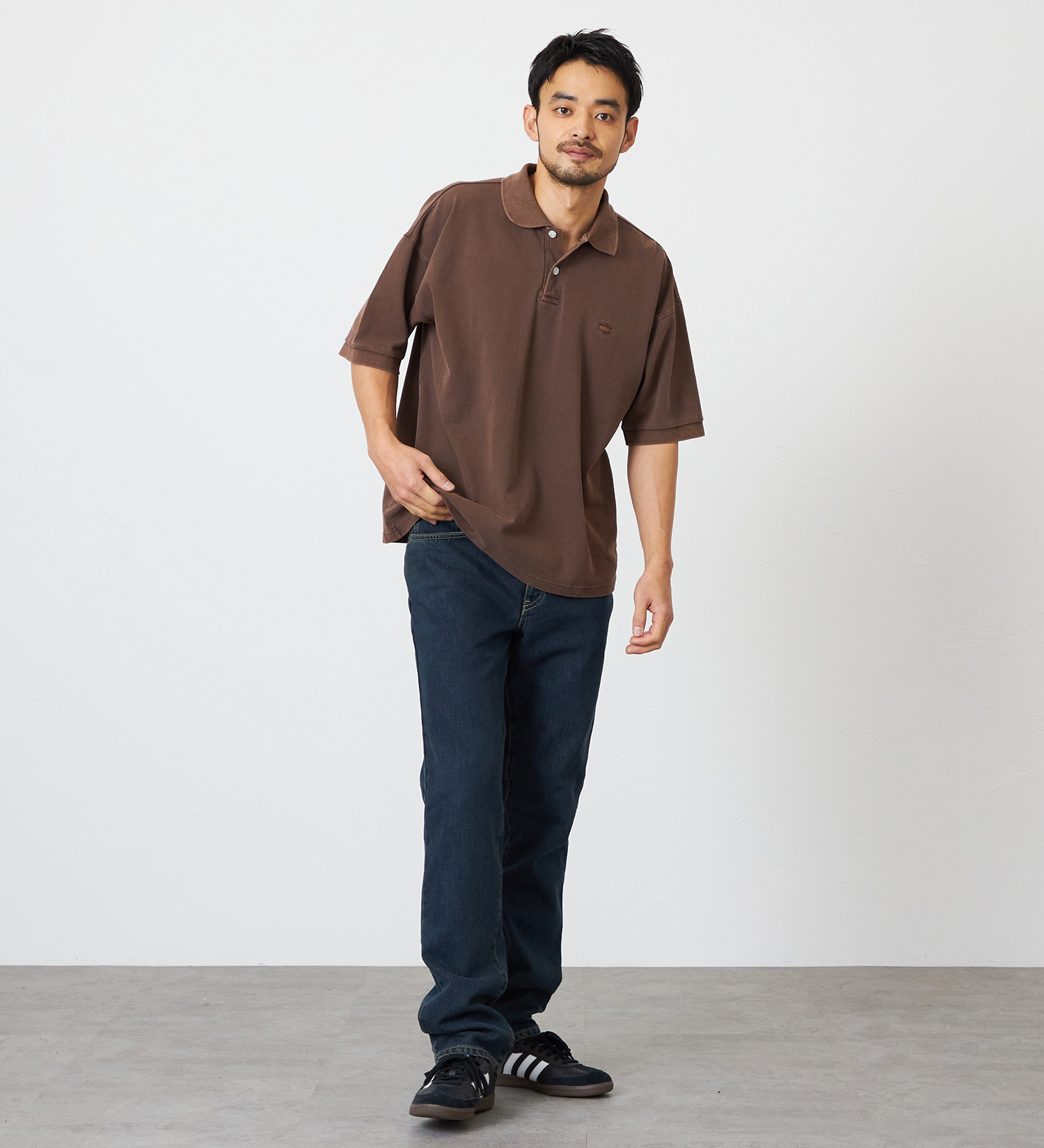 EDWIN(エドウイン)のポロシャツ ユーズド加工 半袖|トップス/ポロシャツ/メンズ|ブラウン