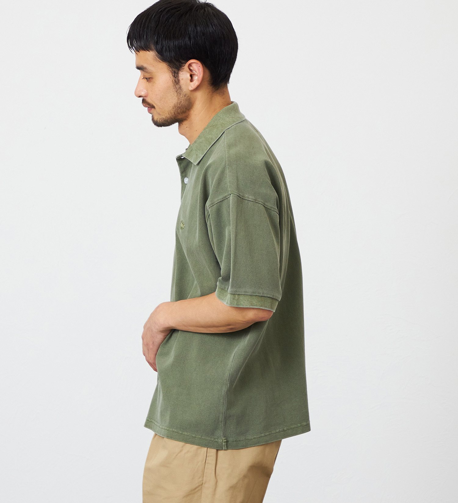 EDWIN(エドウイン)のポロシャツ ユーズド加工 半袖|トップス/ポロシャツ/メンズ|オリーブ