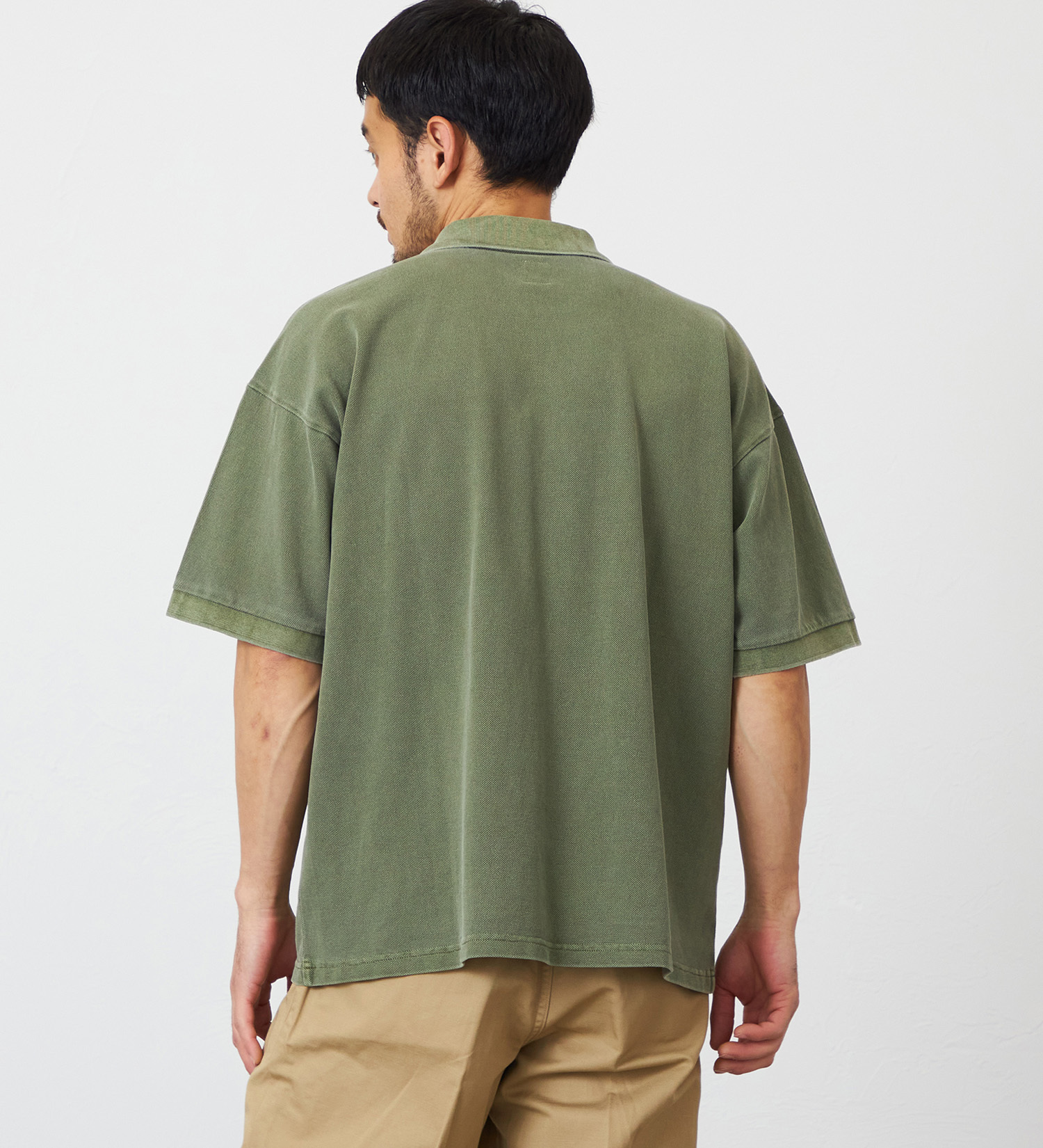 EDWIN(エドウイン)のポロシャツ ユーズド加工 半袖|トップス/ポロシャツ/メンズ|オリーブ