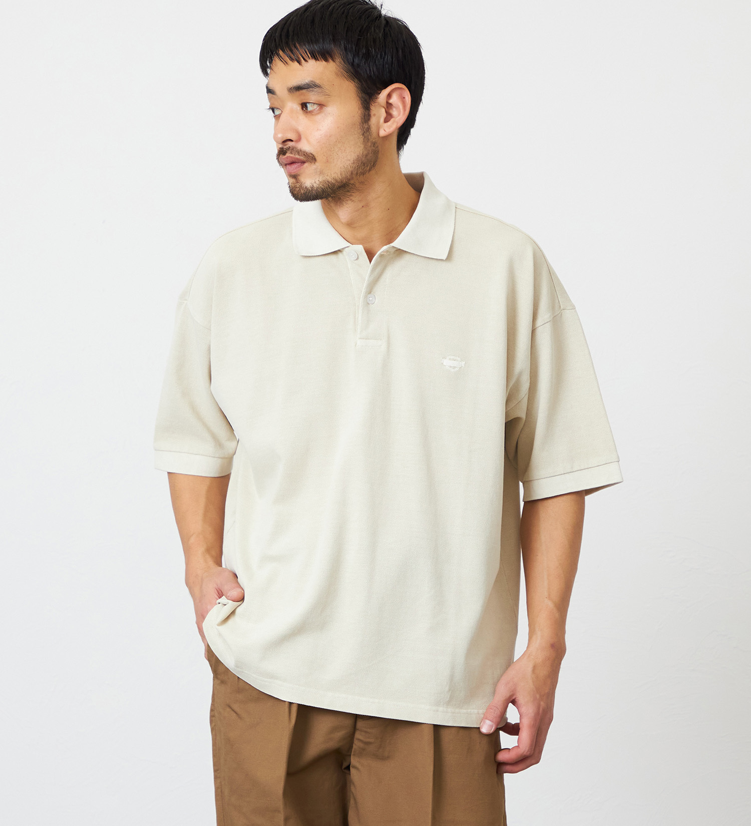 EDWIN(エドウイン)のポロシャツ ユーズド加工 半袖|トップス/ポロシャツ/メンズ|アイボリー
