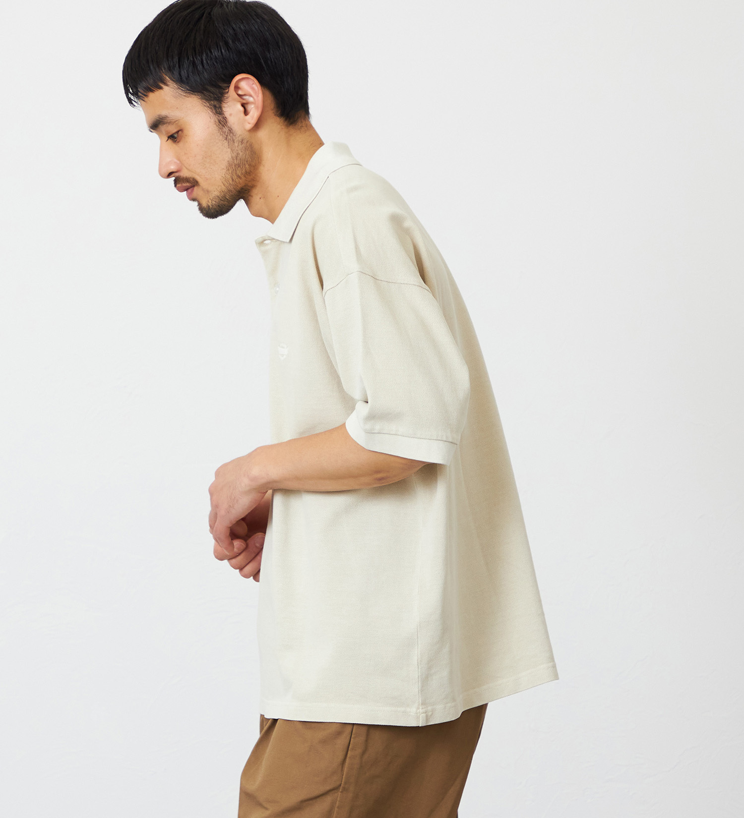 EDWIN(エドウイン)のポロシャツ ユーズド加工 半袖|トップス/ポロシャツ/メンズ|アイボリー