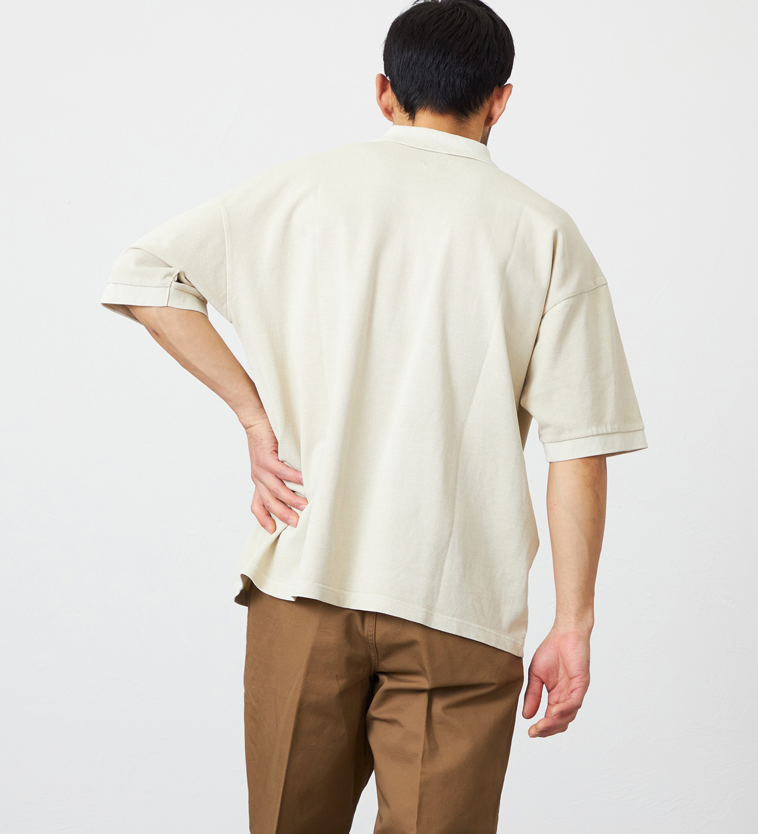 EDWIN(エドウイン)のポロシャツ ユーズド加工 半袖|トップス/ポロシャツ/メンズ|アイボリー