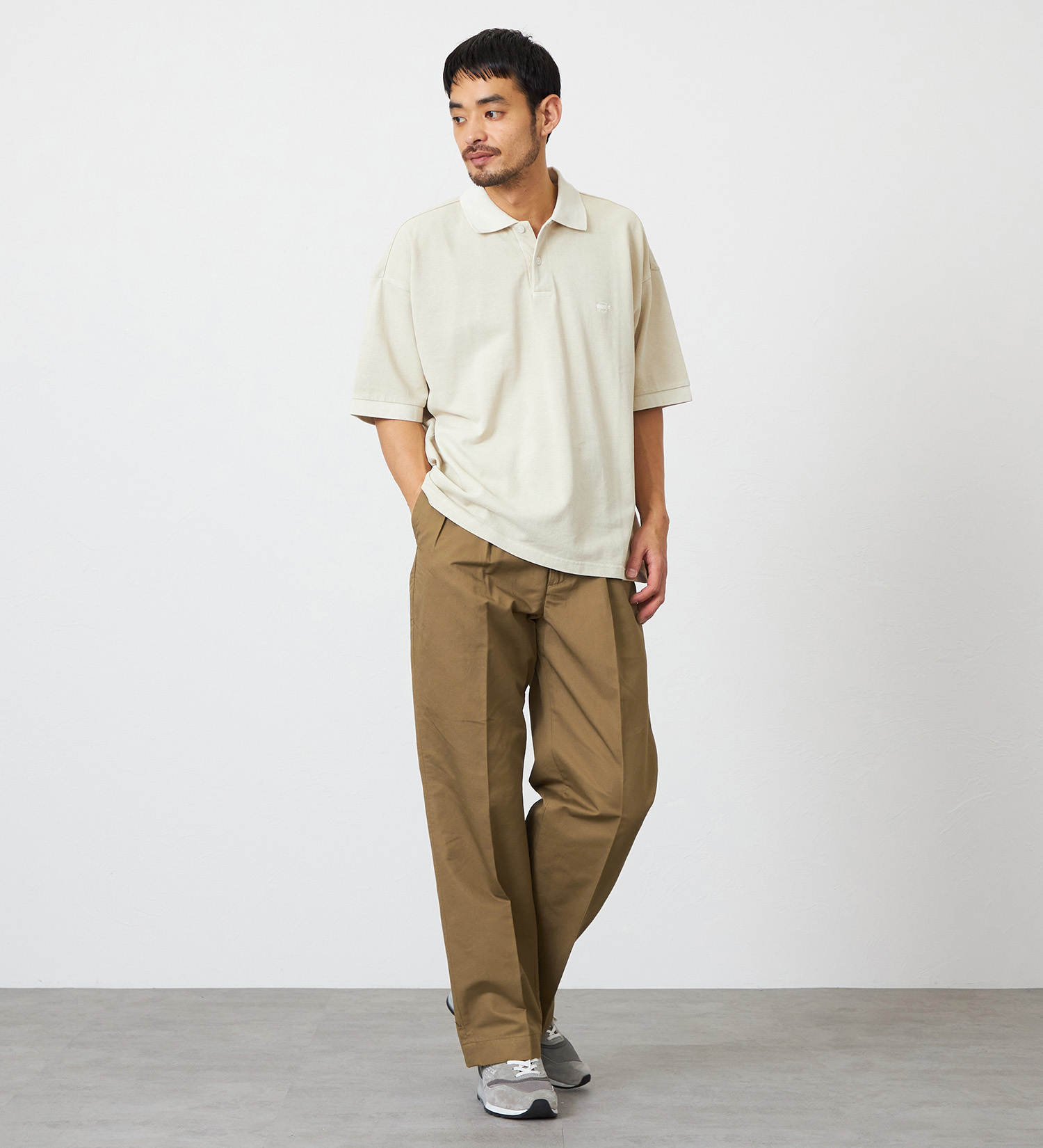 EDWIN(エドウイン)のポロシャツ ユーズド加工 半袖|トップス/ポロシャツ/メンズ|アイボリー