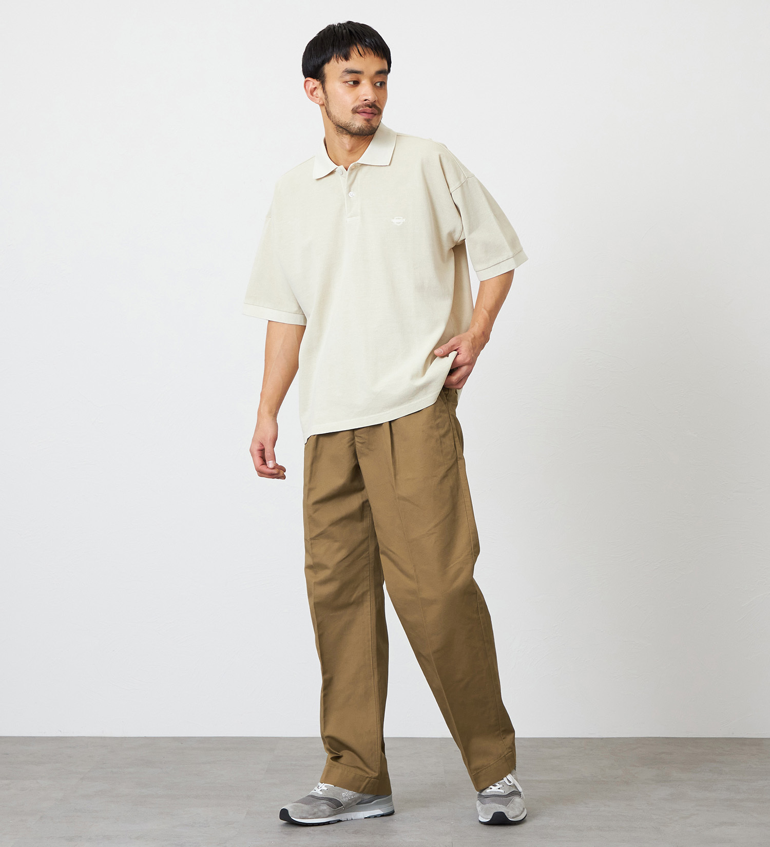 EDWIN(エドウイン)のポロシャツ ユーズド加工 半袖|トップス/ポロシャツ/メンズ|アイボリー