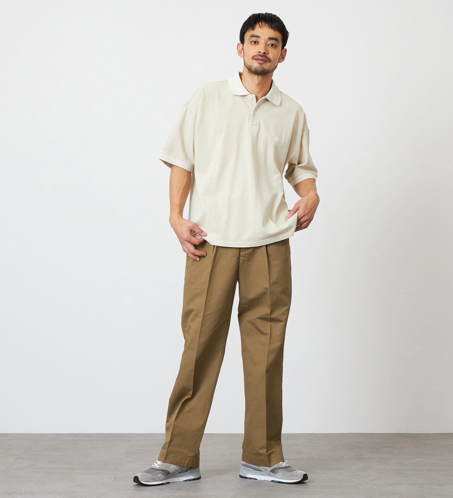 EDWIN(エドウイン)のポロシャツ ユーズド加工 半袖|トップス/ポロシャツ/メンズ|アイボリー