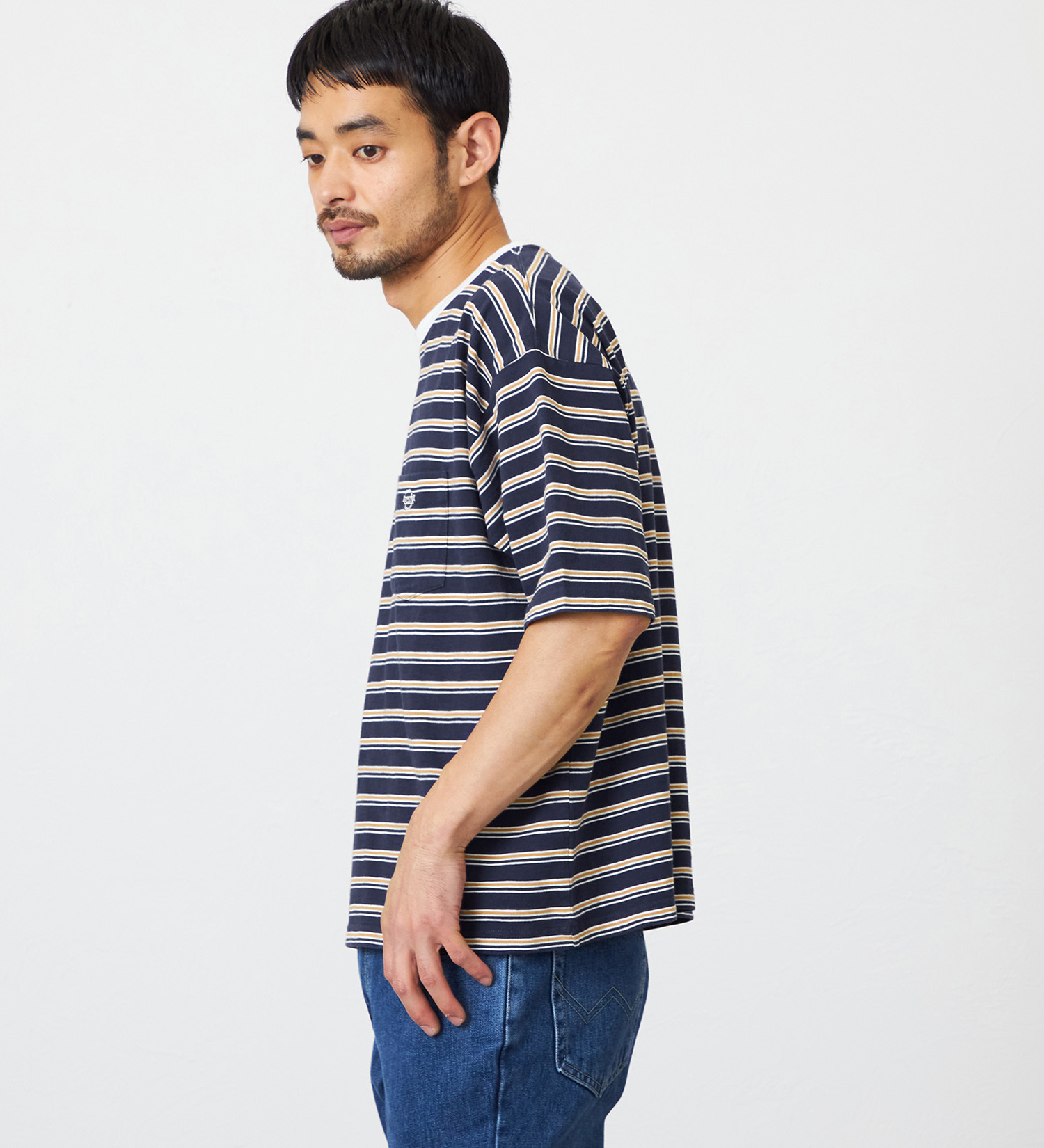 EDWIN(エドウイン)のボーダーTシャツ 半袖|トップス/Tシャツ/カットソー/メンズ|ネイビー