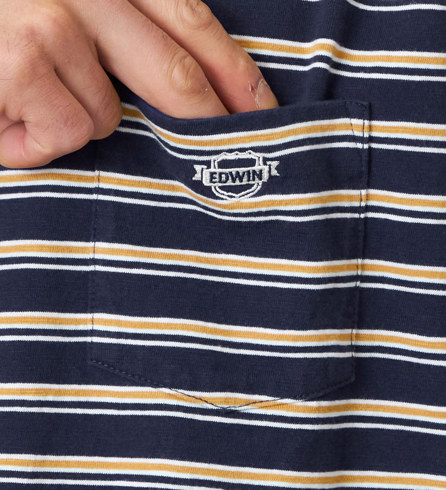 EDWIN(エドウイン)のボーダーTシャツ 半袖|トップス/Tシャツ/カットソー/メンズ|ネイビー
