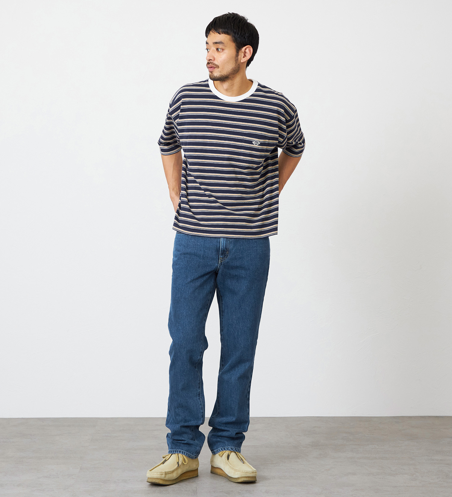 EDWIN(エドウイン)のボーダーTシャツ 半袖|トップス/Tシャツ/カットソー/メンズ|ネイビー