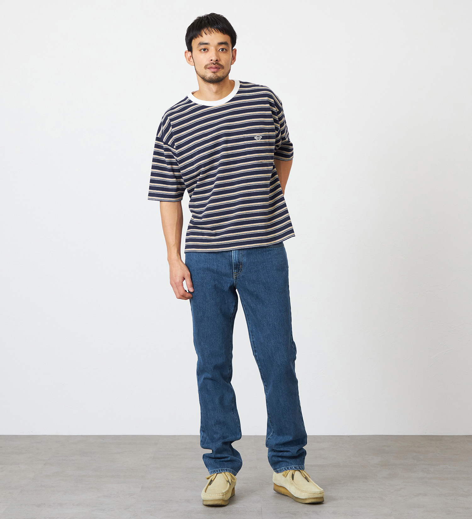 EDWIN(エドウイン)のボーダーTシャツ 半袖|トップス/Tシャツ/カットソー/メンズ|ネイビー