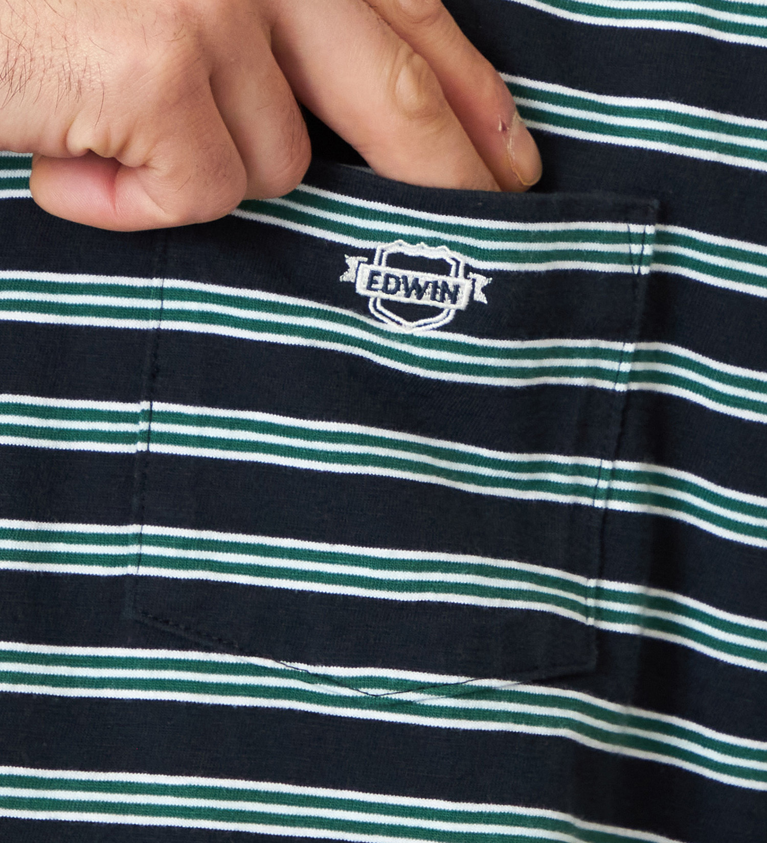 EDWIN(エドウイン)のボーダーTシャツ 半袖|トップス/Tシャツ/カットソー/メンズ|ブラック