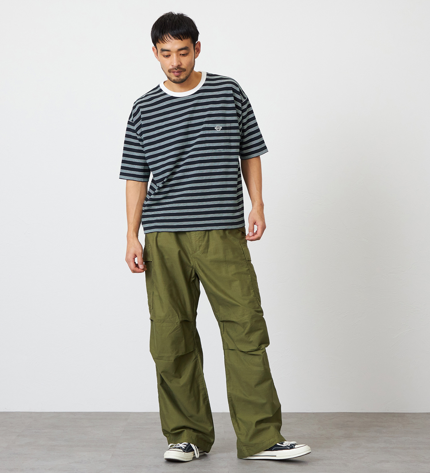 EDWIN(エドウイン)のボーダーTシャツ 半袖|トップス/Tシャツ/カットソー/メンズ|ブラック