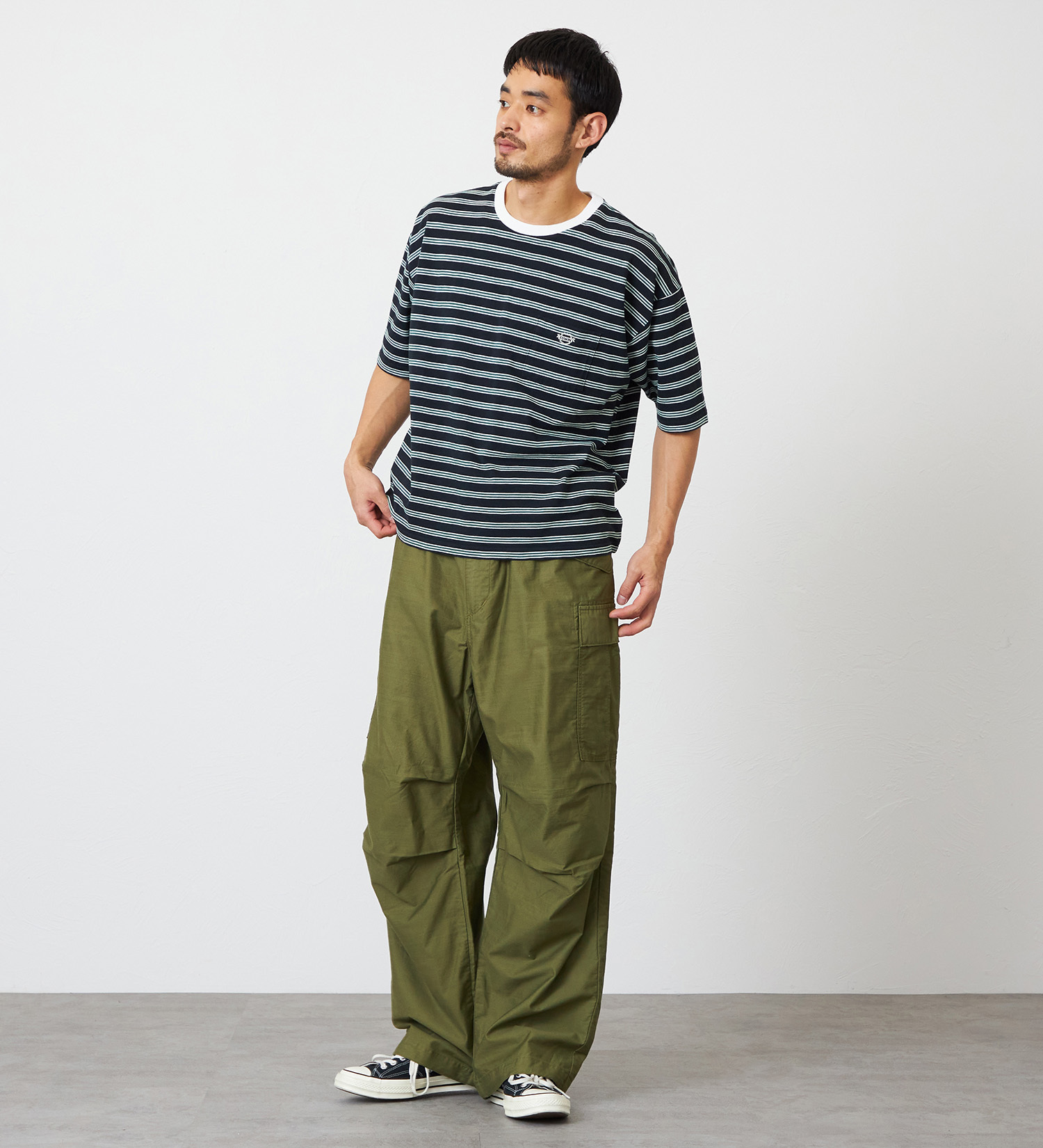 EDWIN(エドウイン)のボーダーTシャツ 半袖|トップス/Tシャツ/カットソー/メンズ|ブラック