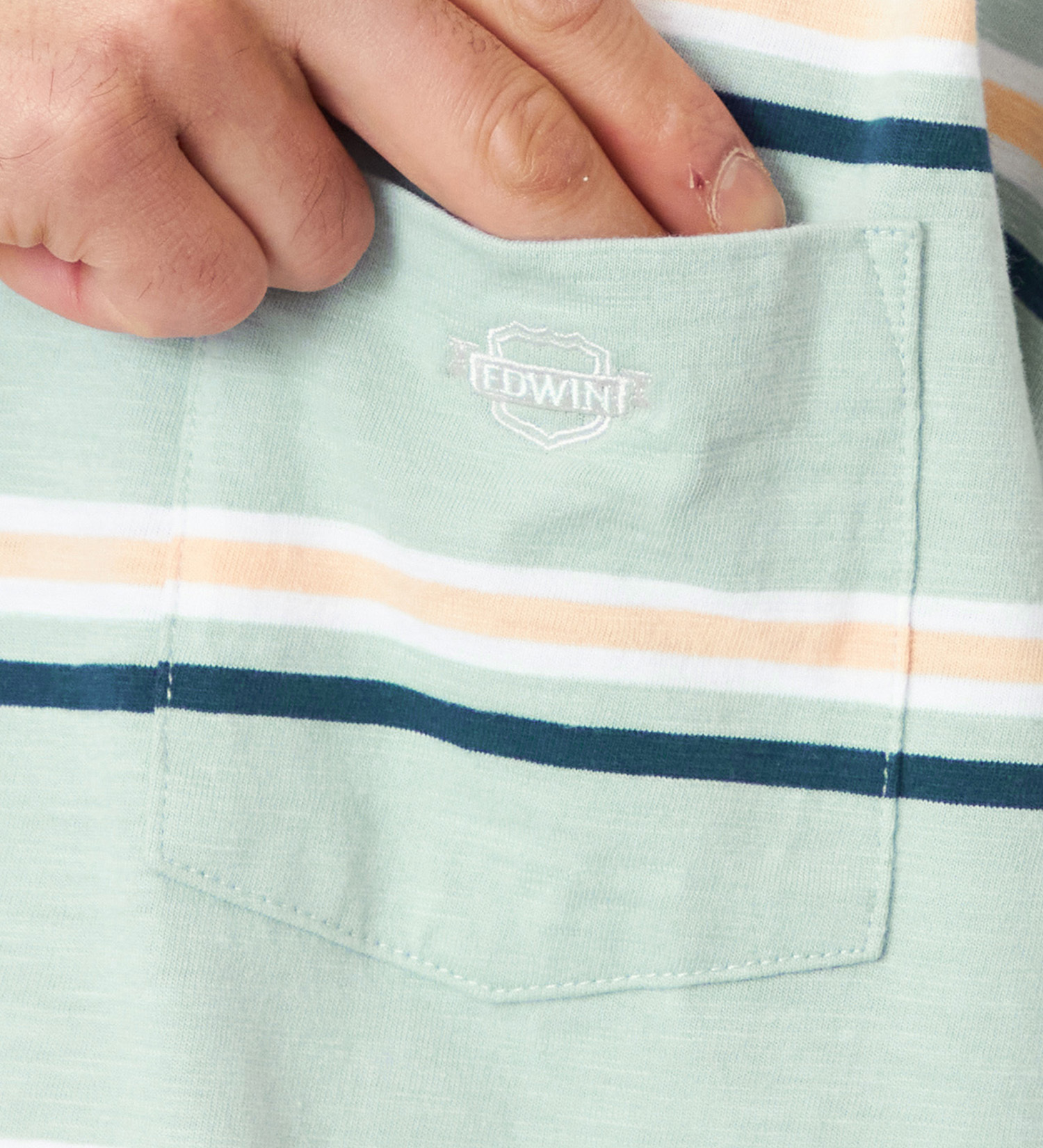 EDWIN(エドウイン)のボーダーTシャツ 半袖|トップス/Tシャツ/カットソー/メンズ|グレー