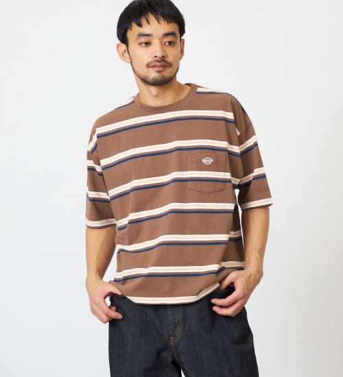 EDWIN(エドウイン)のボーダーTシャツ 半袖|トップス/Tシャツ/カットソー/メンズ|ブラウン
