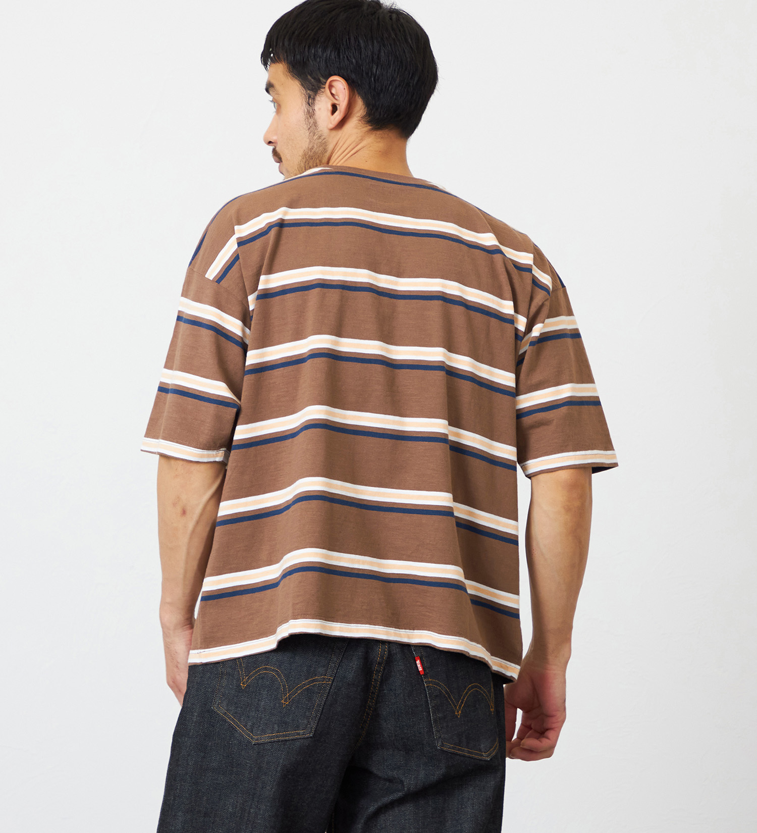 EDWIN(エドウイン)のボーダーTシャツ 半袖|トップス/Tシャツ/カットソー/メンズ|ブラウン