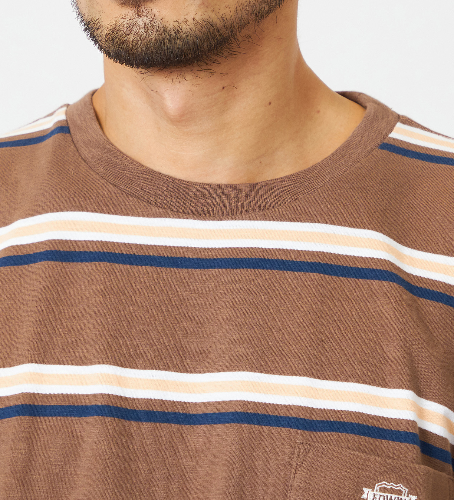 EDWIN(エドウイン)のボーダーTシャツ 半袖|トップス/Tシャツ/カットソー/メンズ|ブラウン