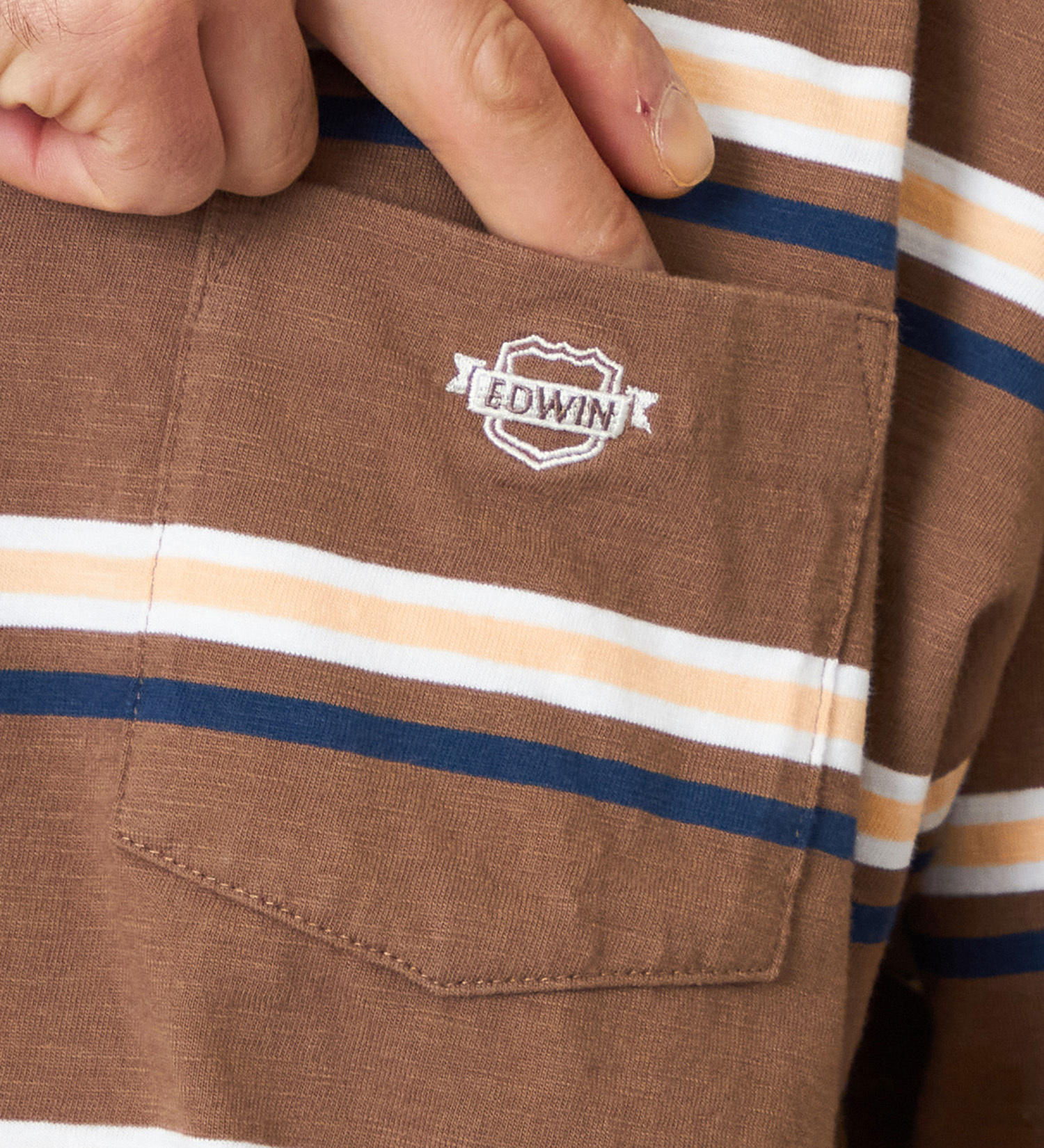 EDWIN(エドウイン)のボーダーTシャツ 半袖|トップス/Tシャツ/カットソー/メンズ|ブラウン
