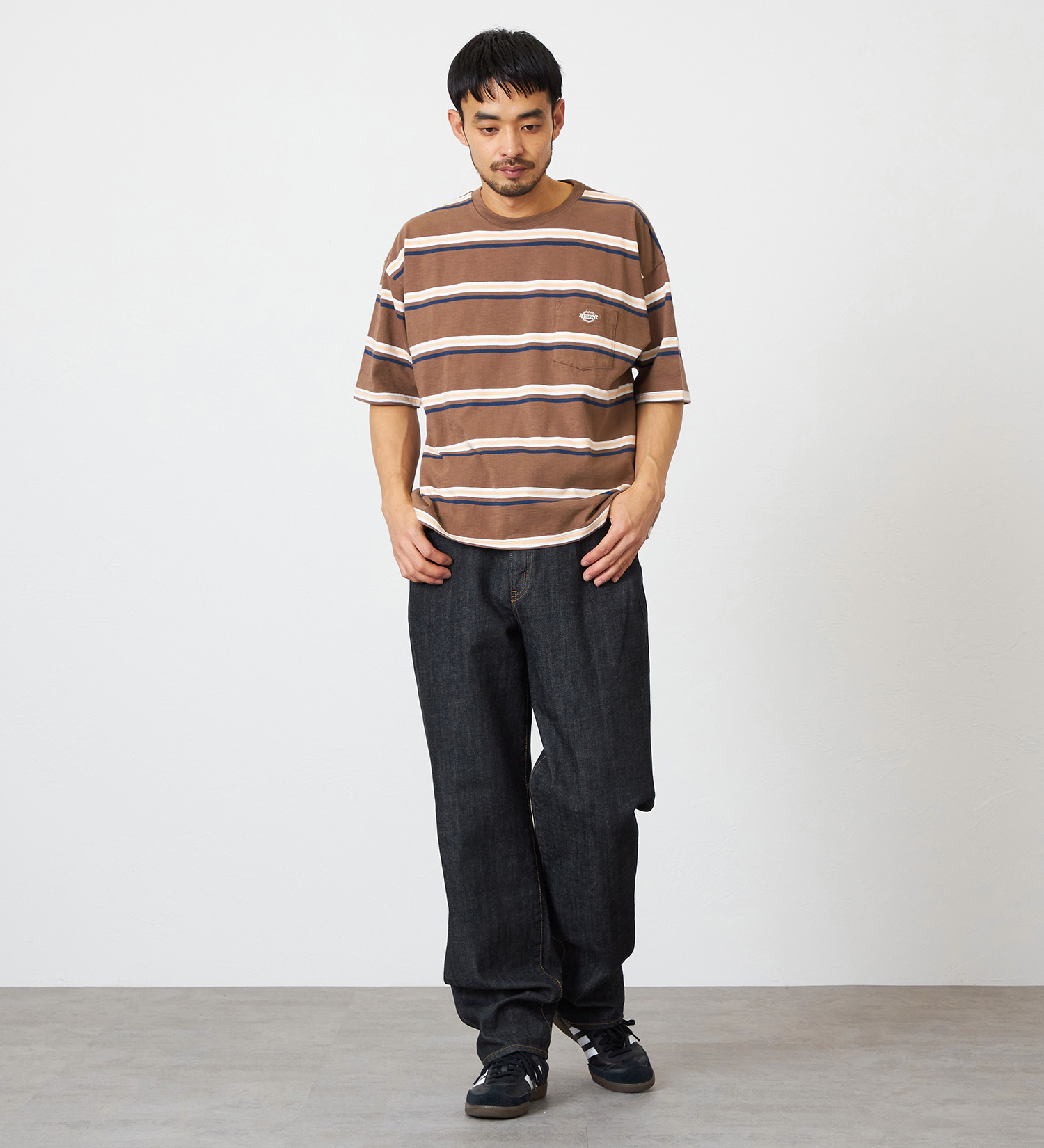 EDWIN(エドウイン)のボーダーTシャツ 半袖|トップス/Tシャツ/カットソー/メンズ|ブラウン