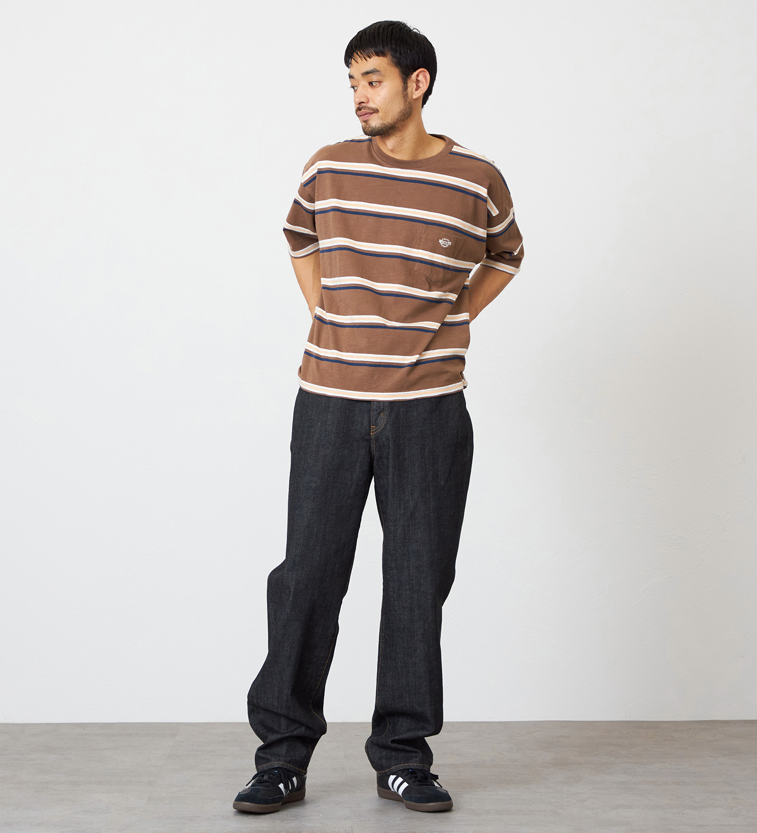 EDWIN(エドウイン)のボーダーTシャツ 半袖|トップス/Tシャツ/カットソー/メンズ|ブラウン