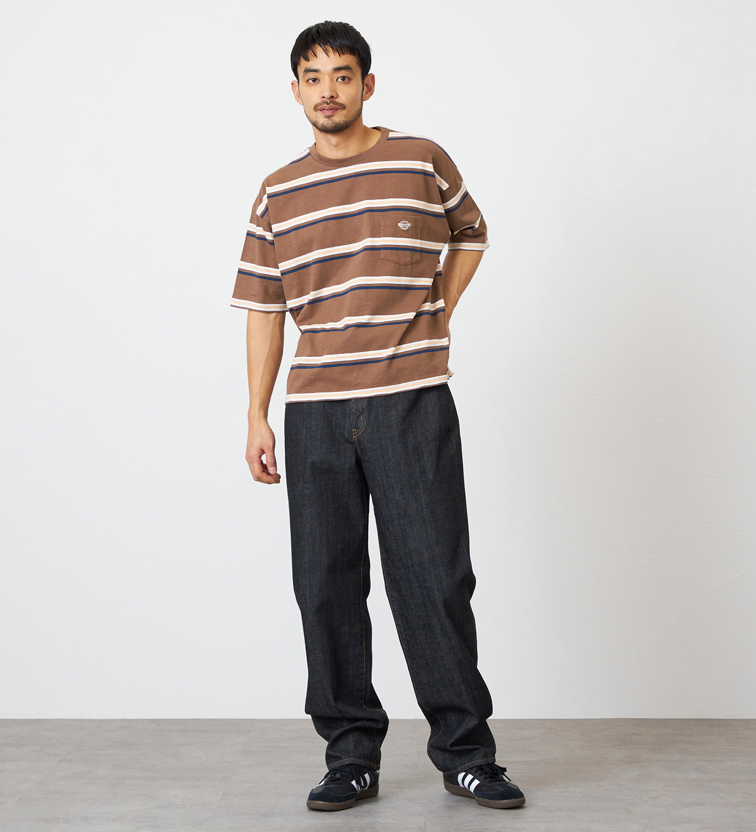 EDWIN(エドウイン)のボーダーTシャツ 半袖|トップス/Tシャツ/カットソー/メンズ|ブラウン