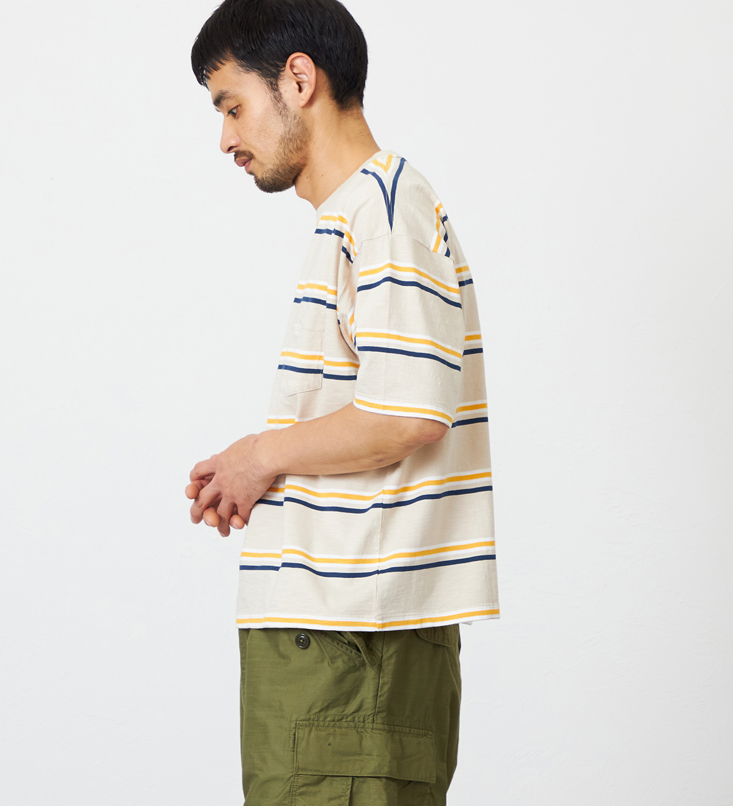 EDWIN(エドウイン)のボーダーTシャツ 半袖|トップス/Tシャツ/カットソー/メンズ|ベージュ