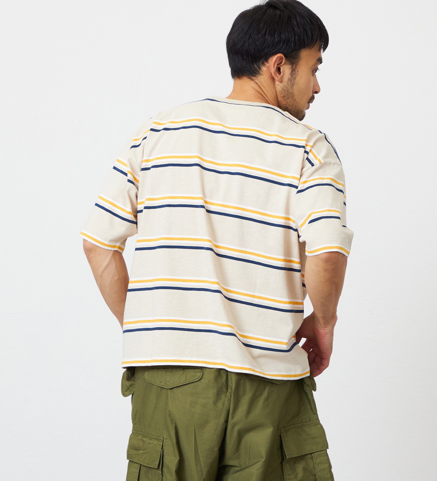 EDWIN(エドウイン)のボーダーTシャツ 半袖|トップス/Tシャツ/カットソー/メンズ|ベージュ