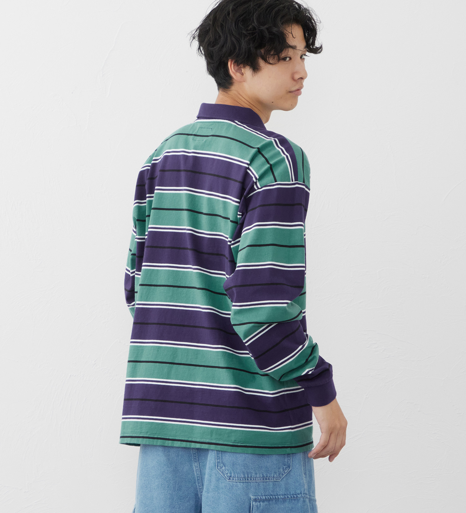 EDWIN(エドウイン)の長袖バギーボーダーポロシャツ|トップス/ポロシャツ/メンズ|ネイビー