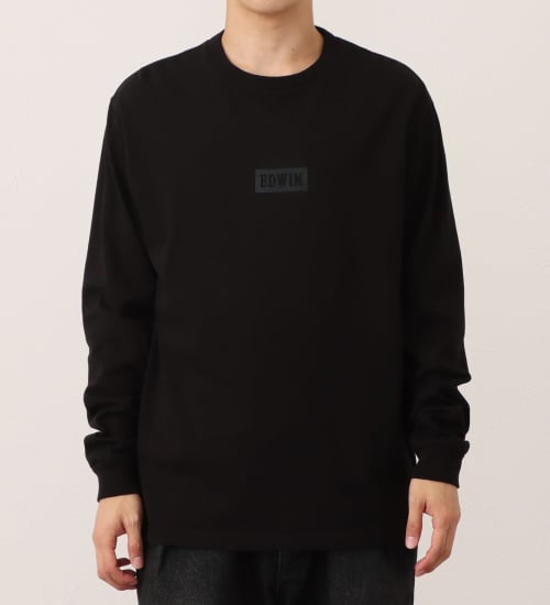 EDWIN(エドウイン)の長袖ボックスロゴプリントTシャツ|トップス/Tシャツ/カットソー/メンズ|ブラック