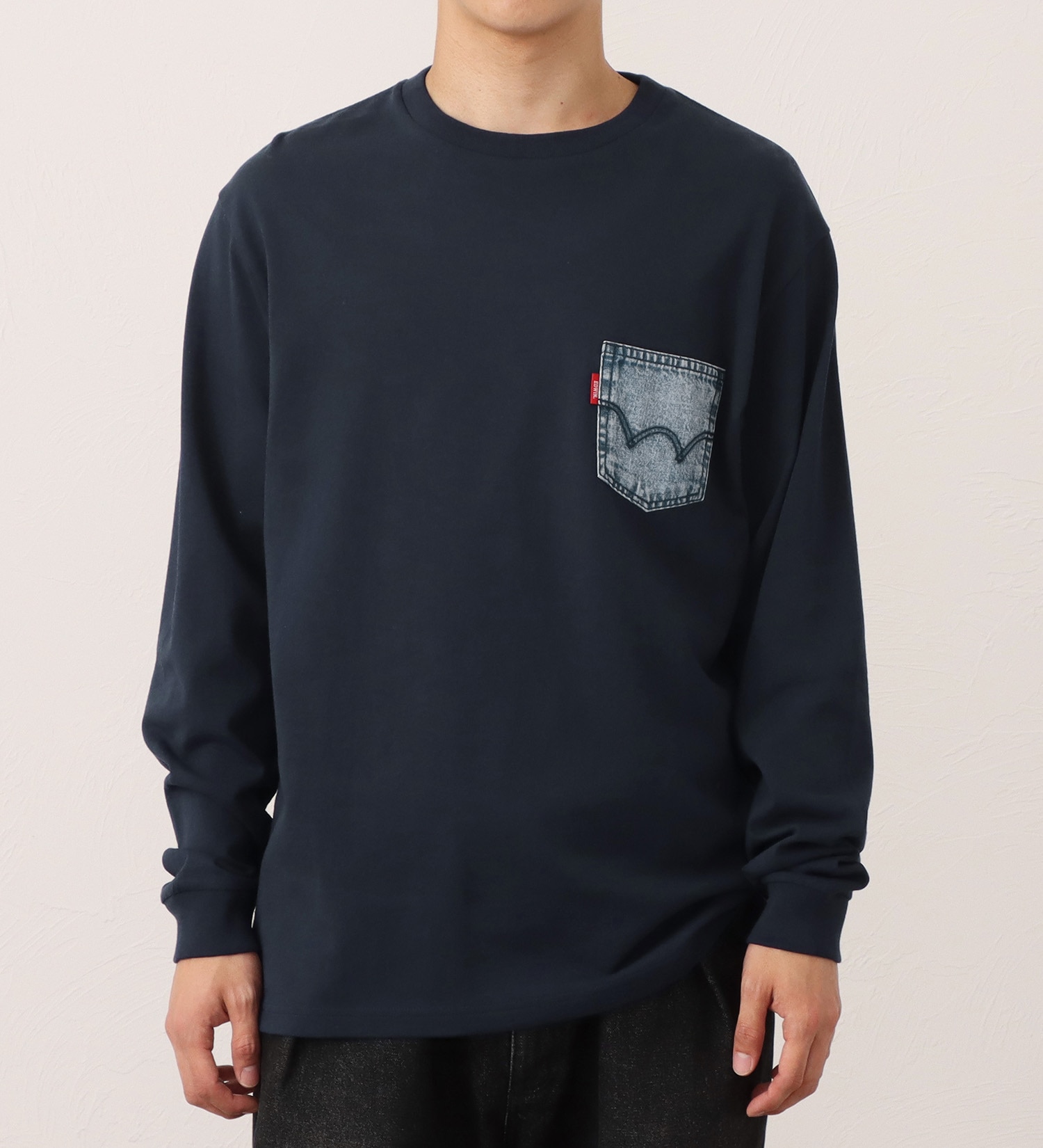 EDWIN(エドウイン)の長袖デニムポケットTシャツ|トップス/Tシャツ/カットソー/メンズ|ネイビー