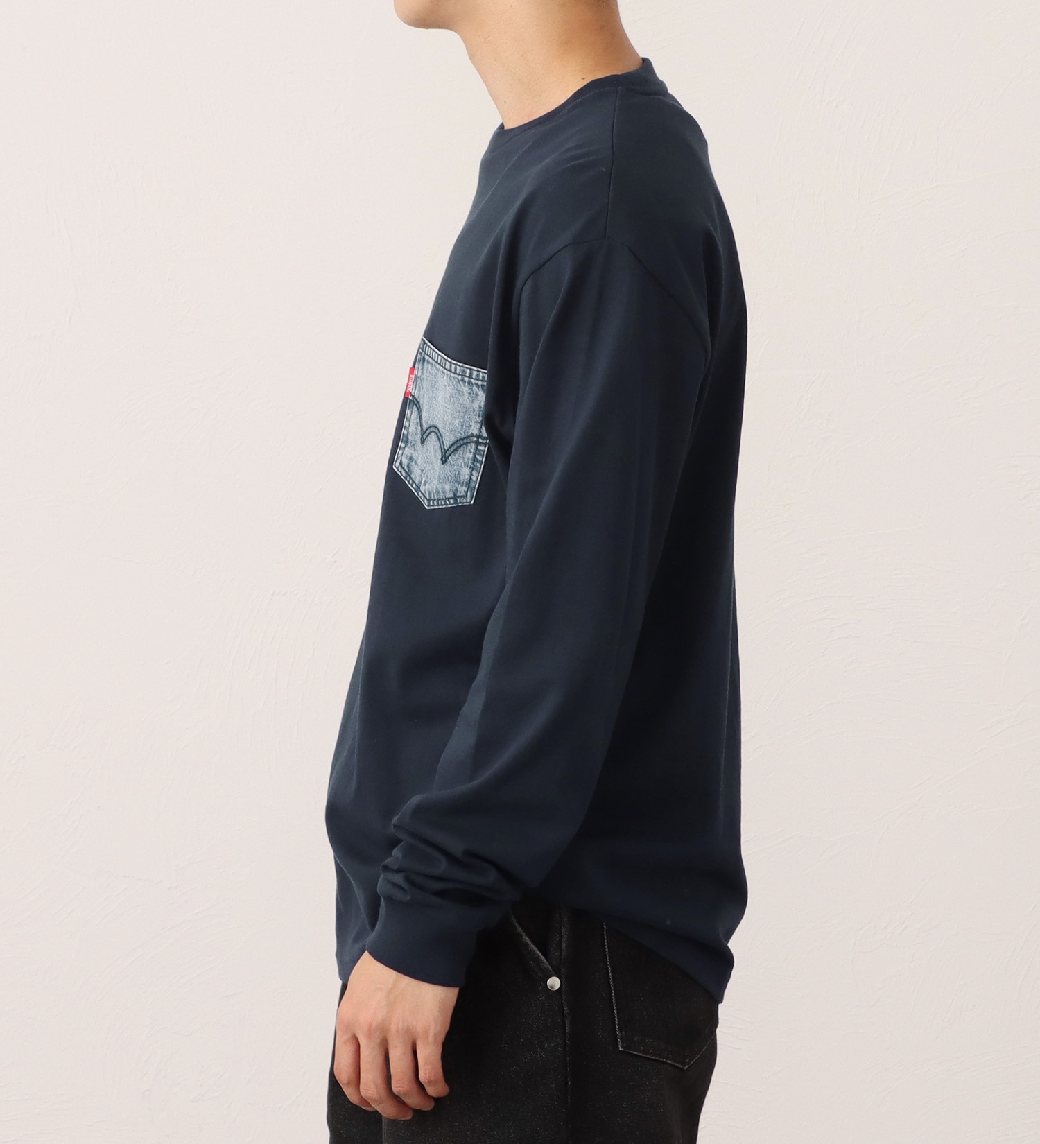 EDWIN(エドウイン)の長袖デニムポケットTシャツ|トップス/Tシャツ/カットソー/メンズ|ネイビー