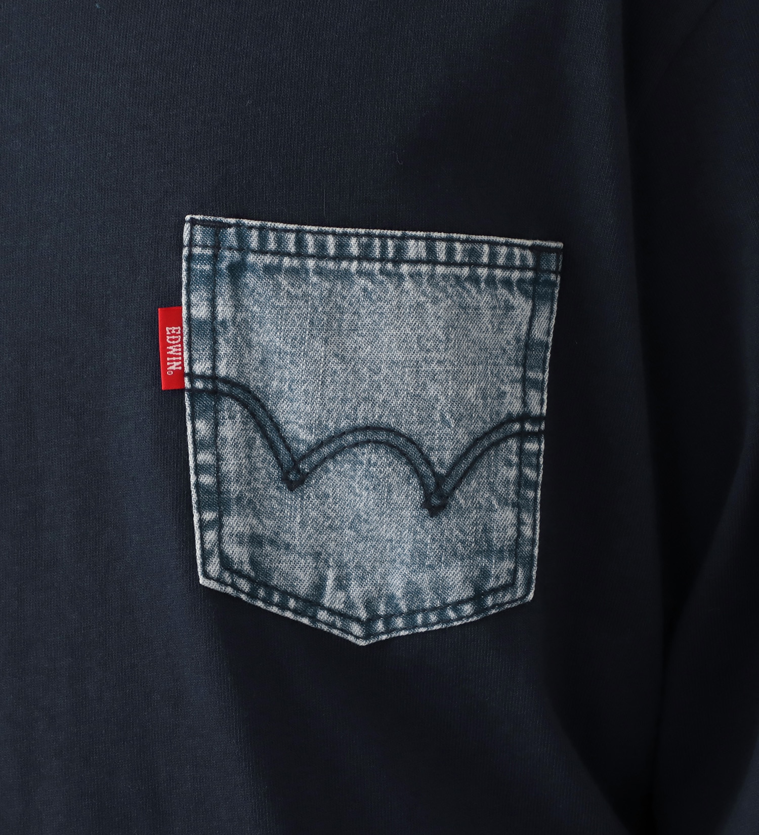 EDWIN(エドウイン)の長袖デニムポケットTシャツ|トップス/Tシャツ/カットソー/メンズ|ネイビー