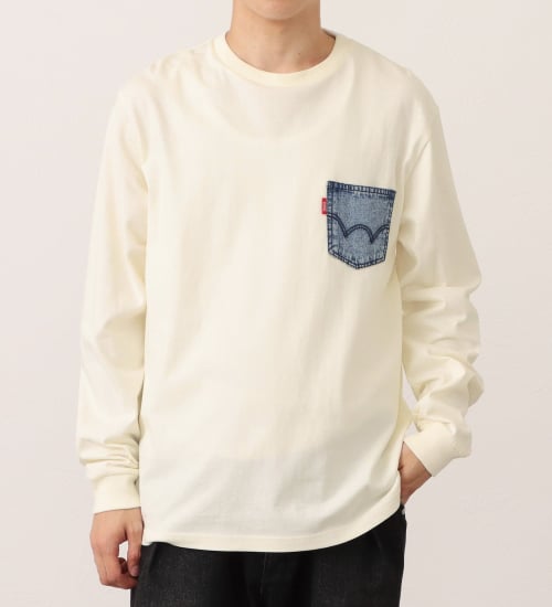 EDWIN(エドウイン)の長袖デニムポケットTシャツ|トップス/Tシャツ/カットソー/メンズ|アイボリー