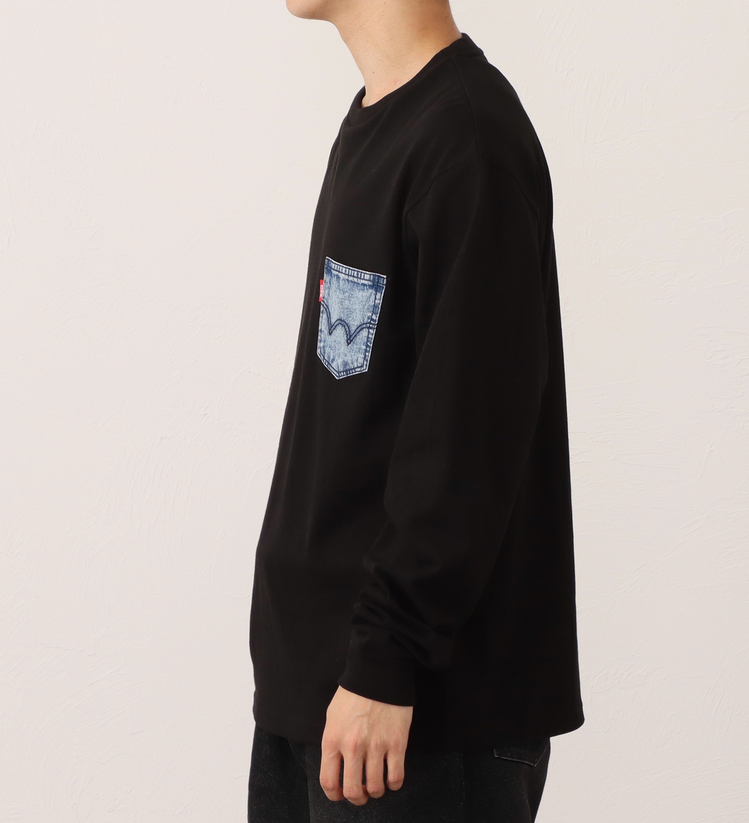 EDWIN(エドウイン)の長袖デニムポケットTシャツ|トップス/Tシャツ/カットソー/メンズ|ブラック