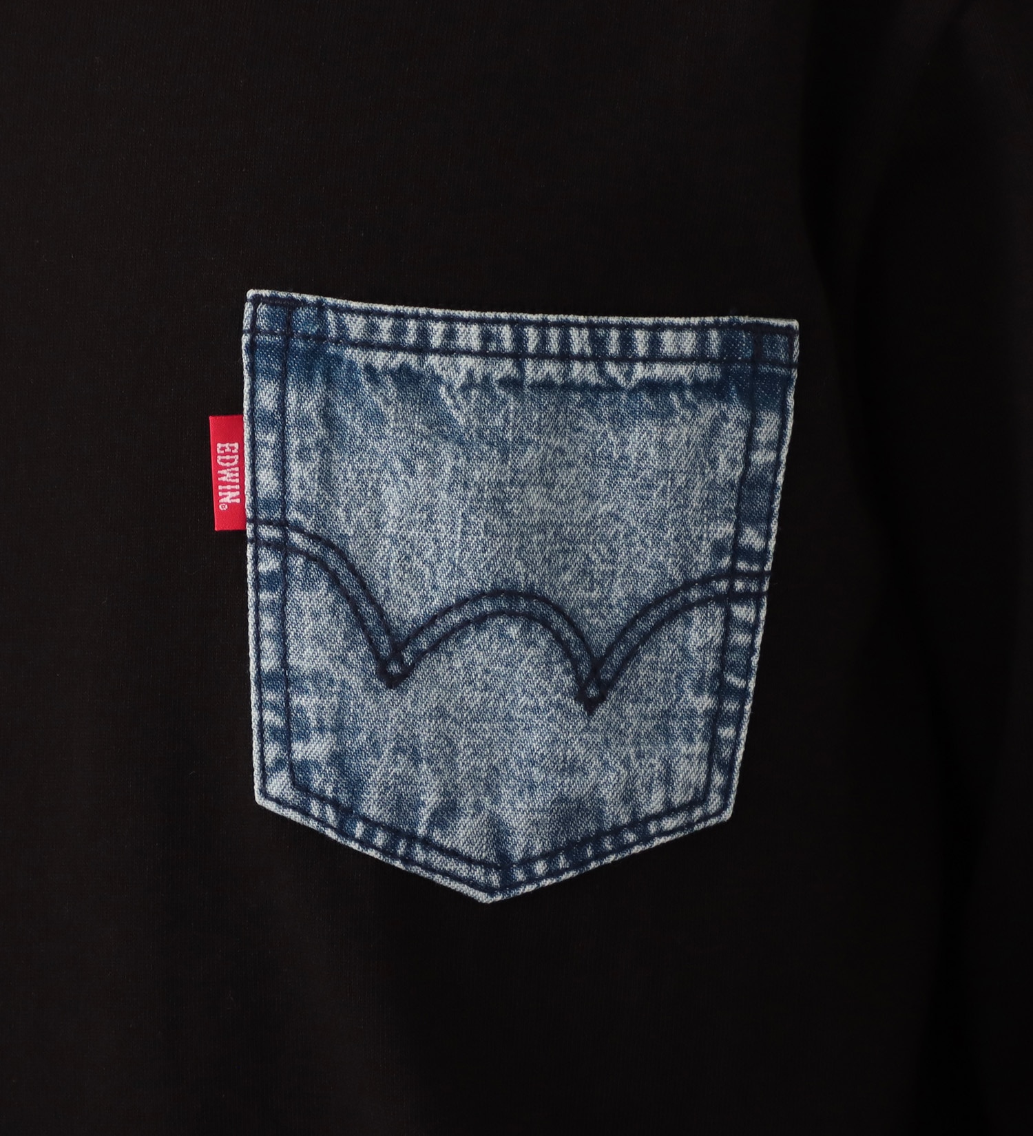 EDWIN(エドウイン)の長袖デニムポケットTシャツ|トップス/Tシャツ/カットソー/メンズ|ブラック